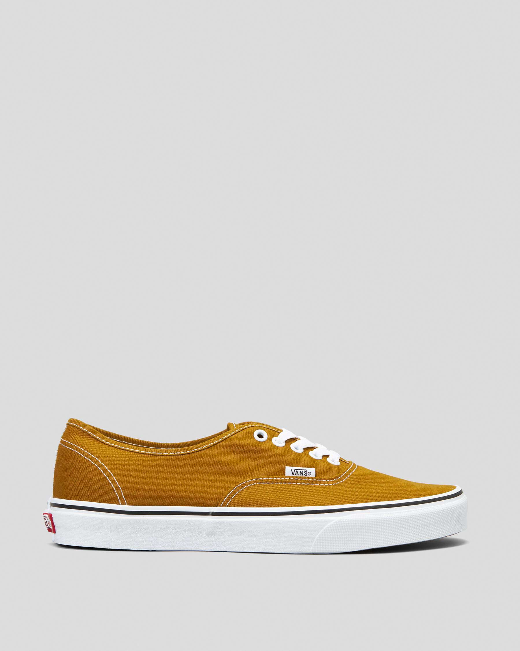 Shop Vans Authentic Shoes In Colour Theory Golden Brown - Fast Shipping ...