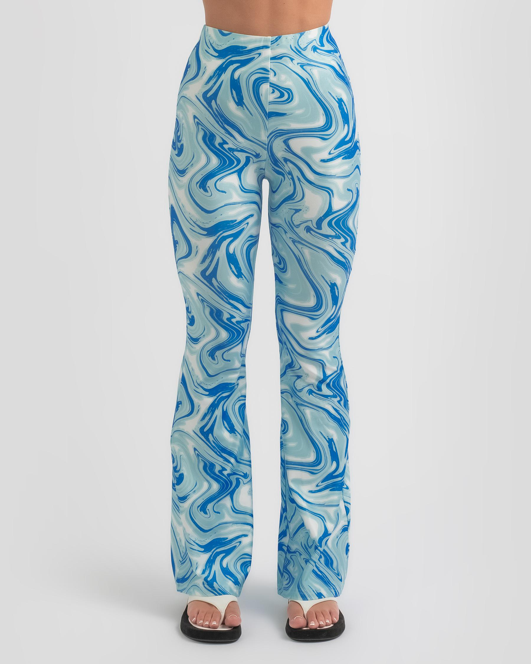 Shop Mooloola Elain Lounge Pants In Blue Swirl - Fast Shipping & Easy ...