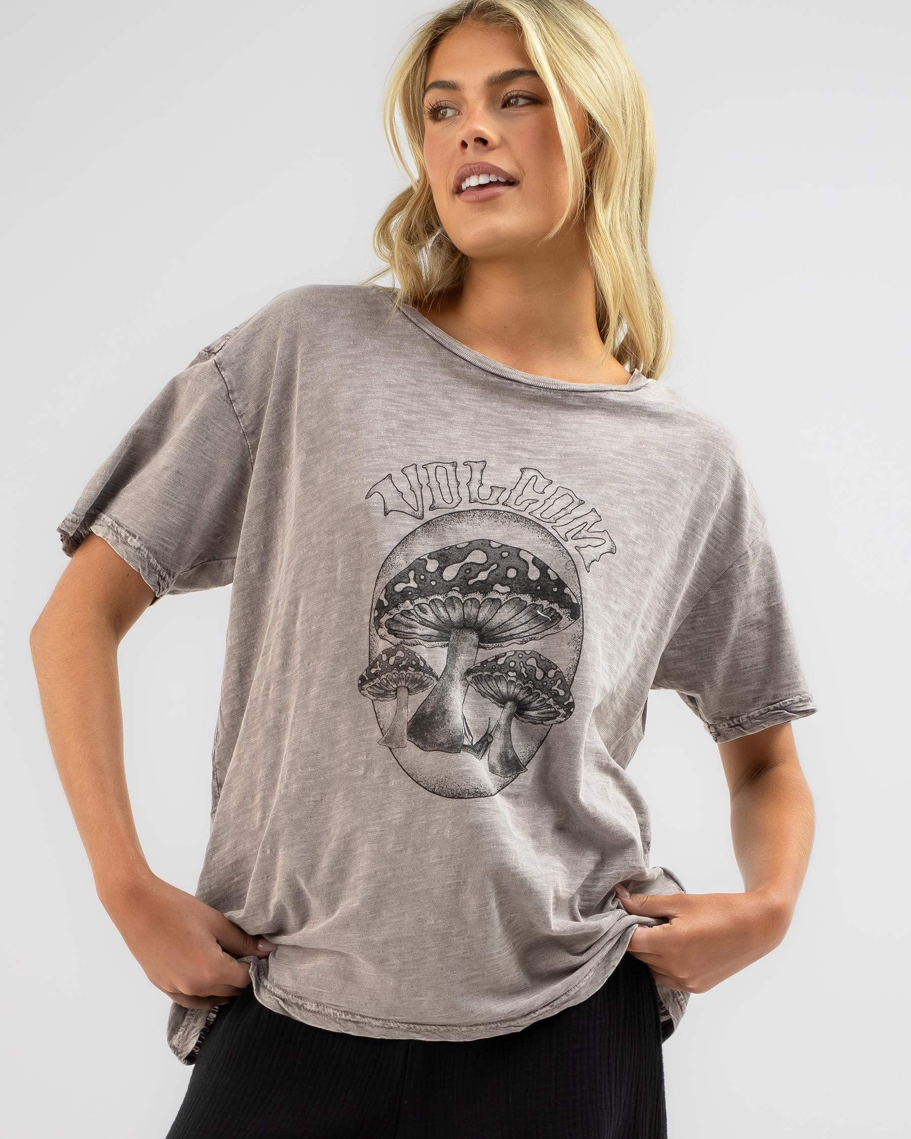 Shop Volcom Turnt N Burnt T-Shirt In Slate Grey - Fast Shipping & Easy ...