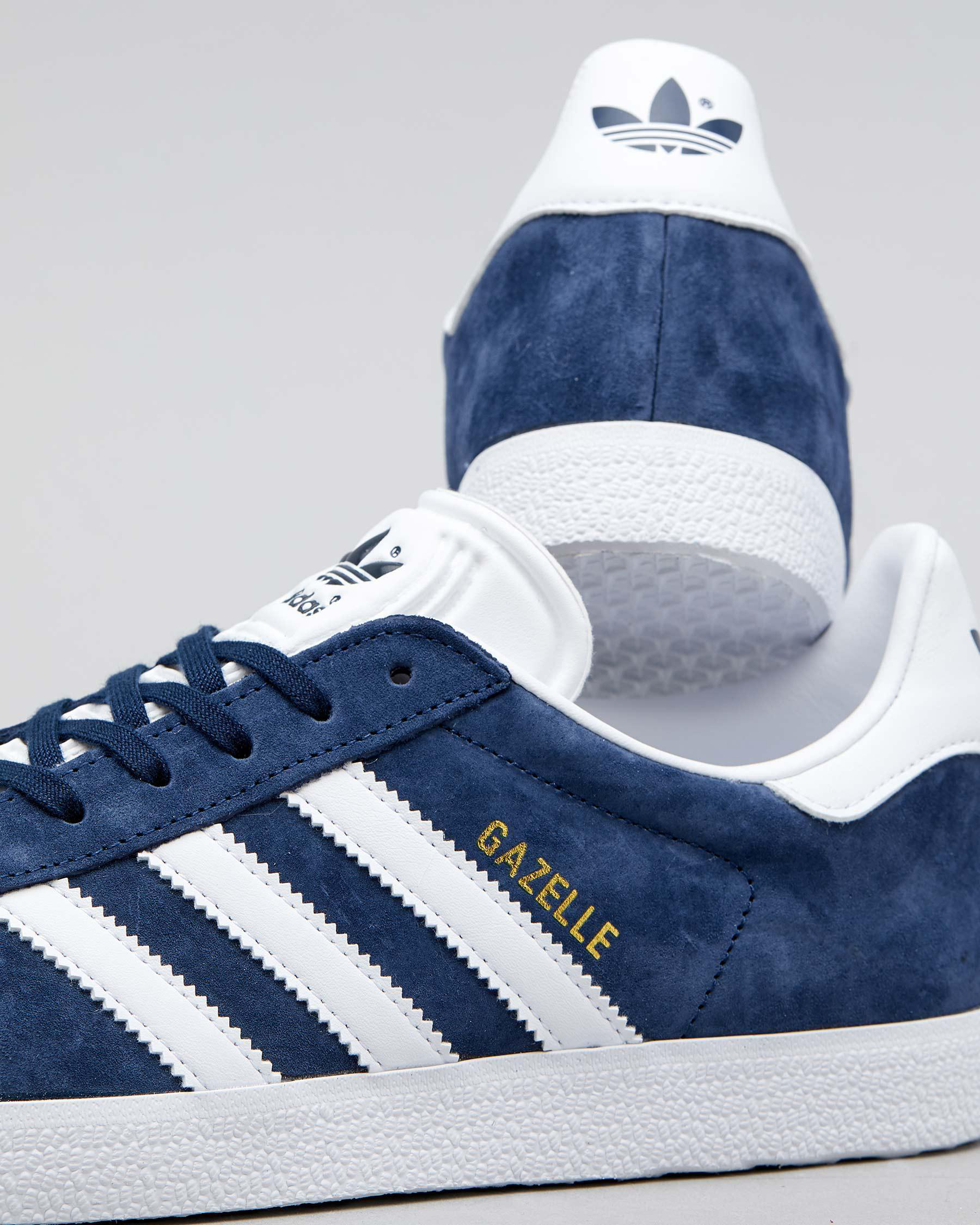 Shop adidas Womens Gazelle Shoes In Navy/white - Fast Shipping & Easy ...