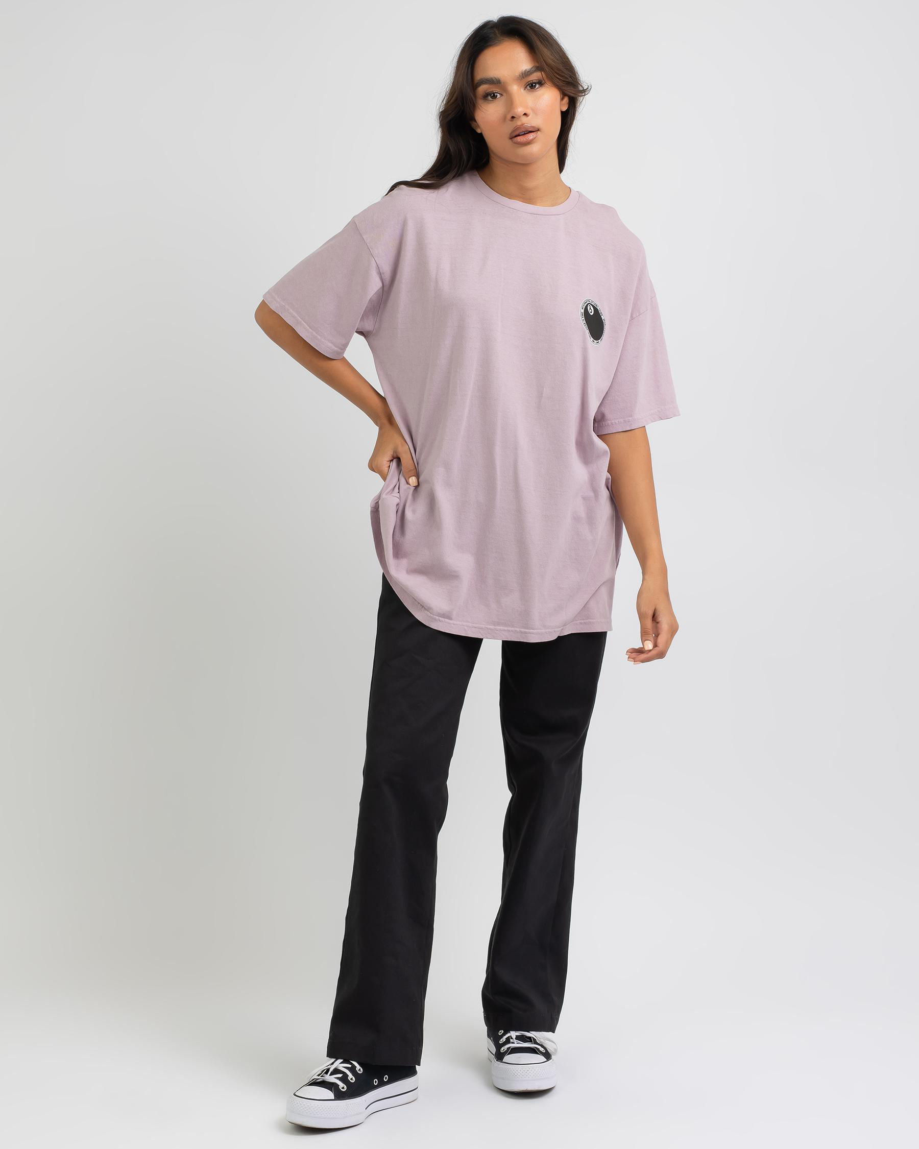 Shop Stussy Vintage 8 Ball Dot Relaxed T-Shirt In Dawn Pink - Fast ...