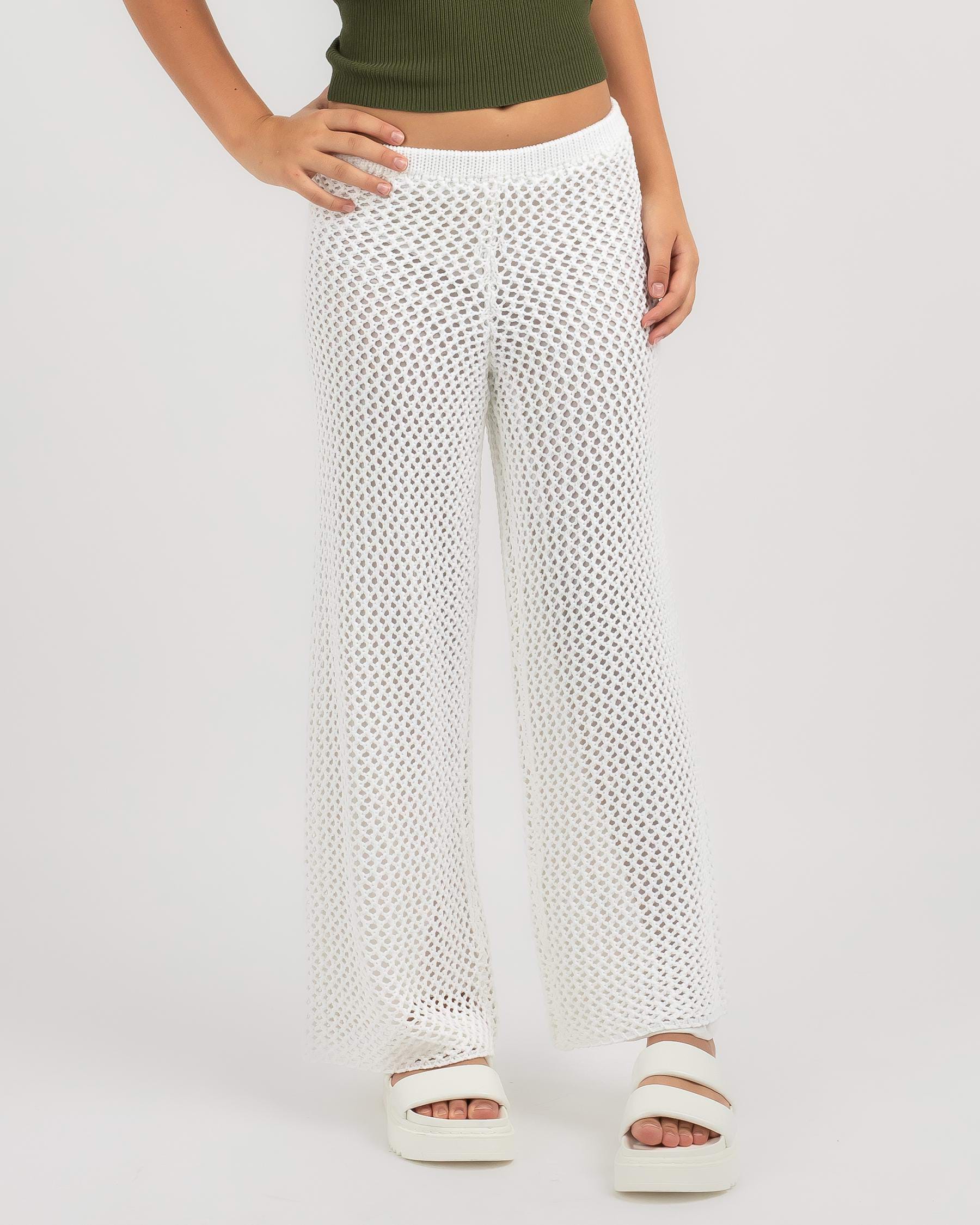 Shop Ava And Ever Girls' Tasmin Crochet Lounge Pants In Cream - Fast ...