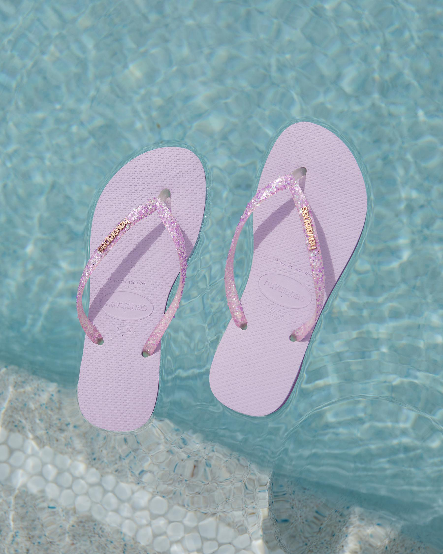 Havaianas Slim Glitter Flourish Thongs In Purple | City Beach Australia