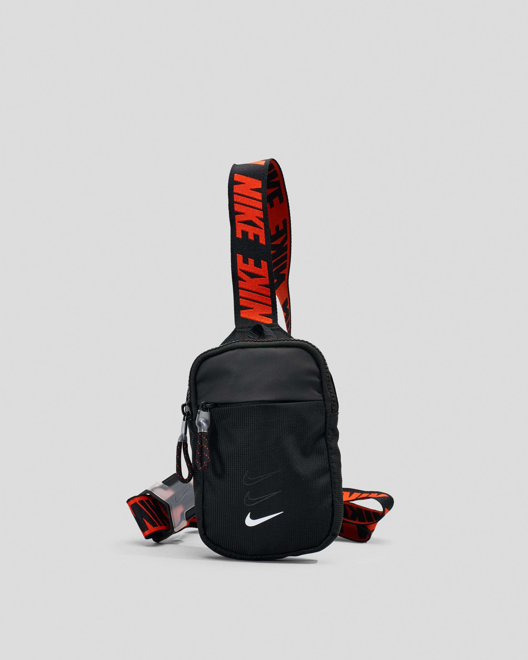 Shop Nike Sportswear Essentials Crossbody Bag In Black/black/white ...