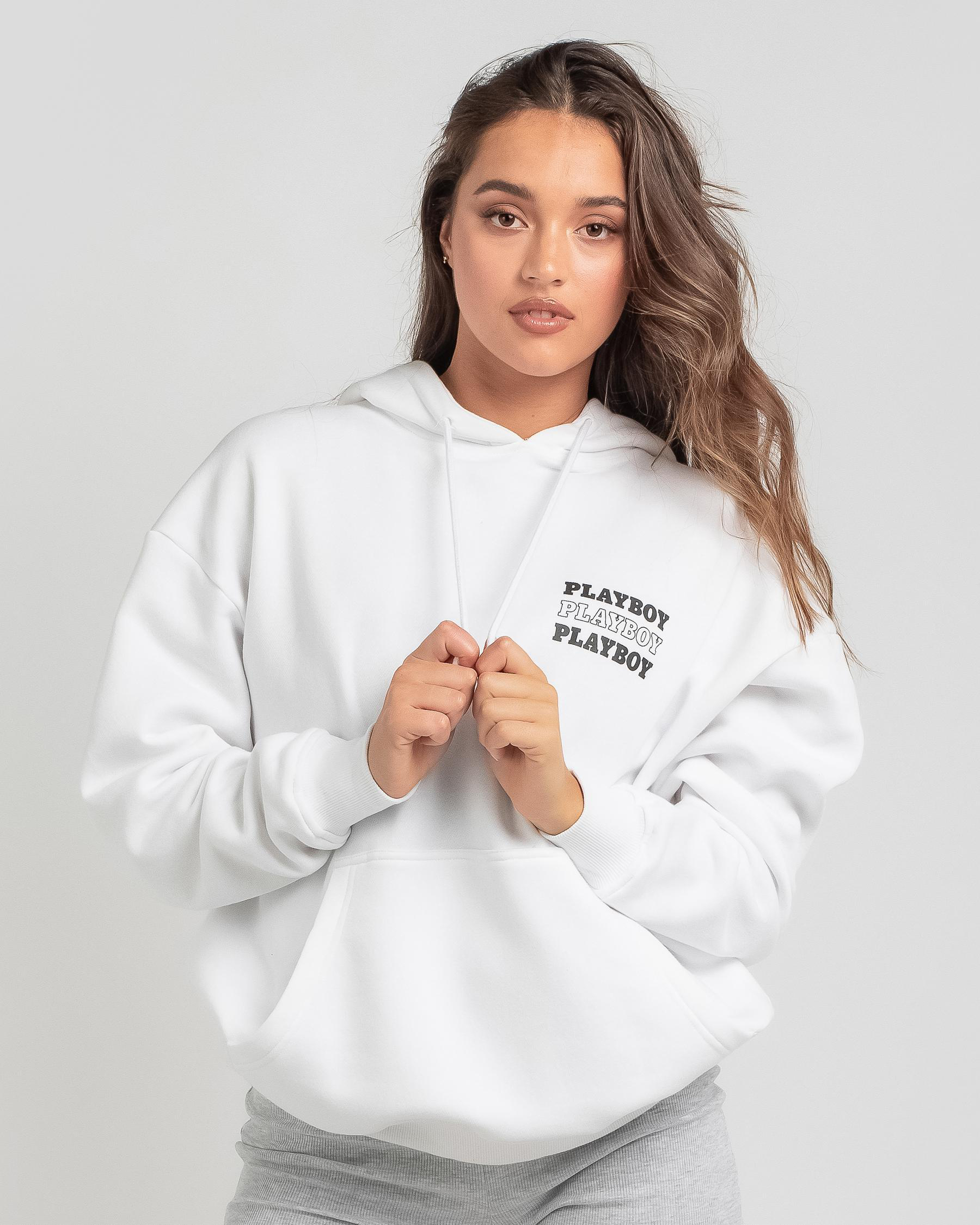 Playboy Stack Hoodie In White - FREE* Shipping & Easy Returns - City ...