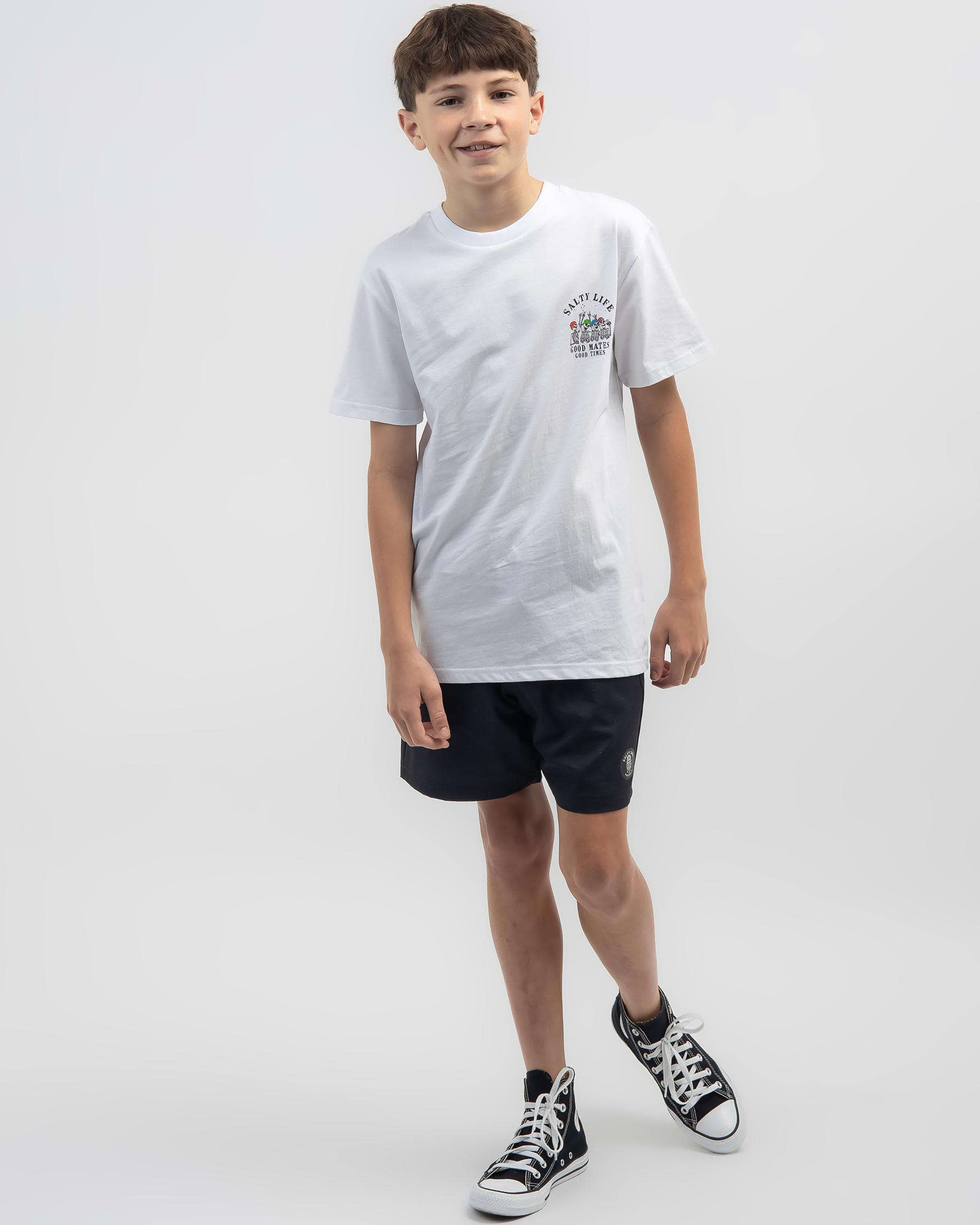 Shop Salty Life Boys' Good Mates T-Shirt In White - Fast Shipping ...