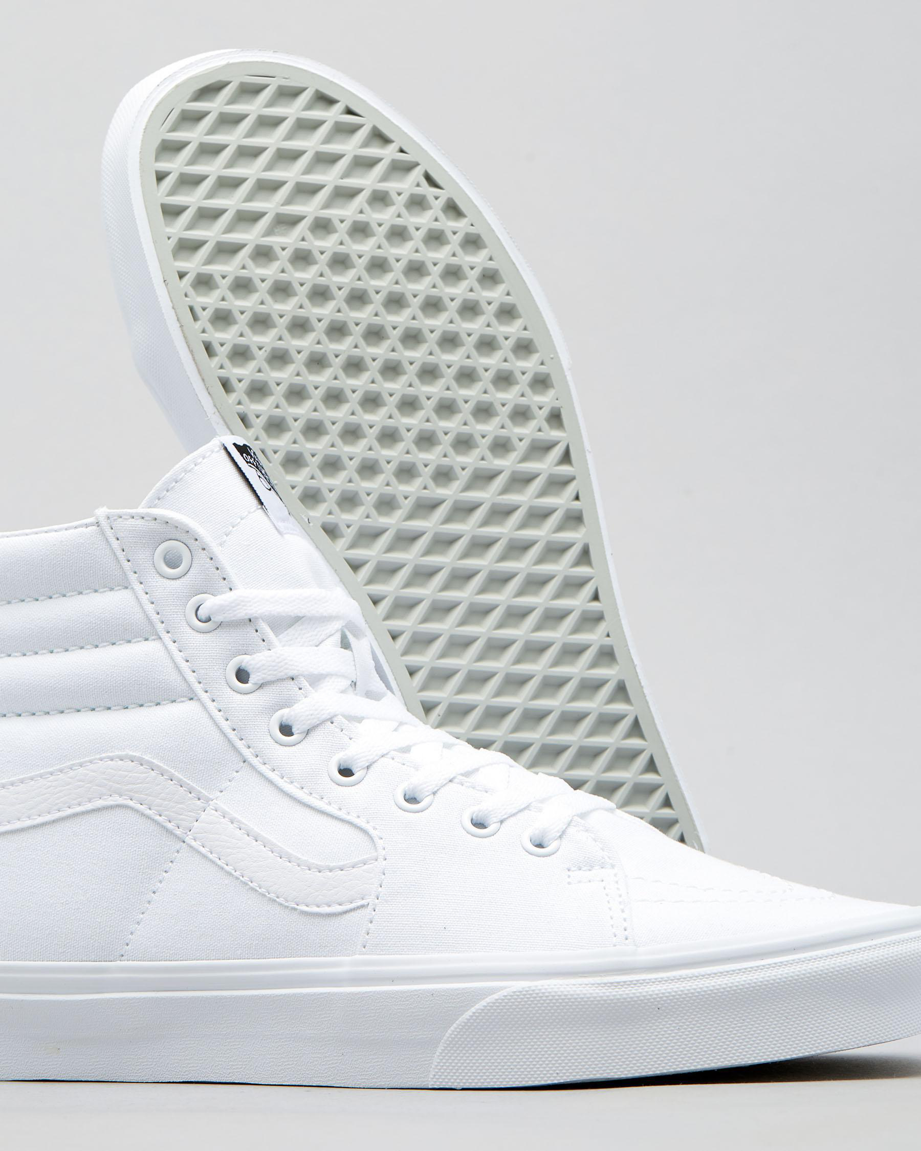 Shop Vans Mens' SK8 Hi Shoes In White/white - Fast Shipping & Easy ...