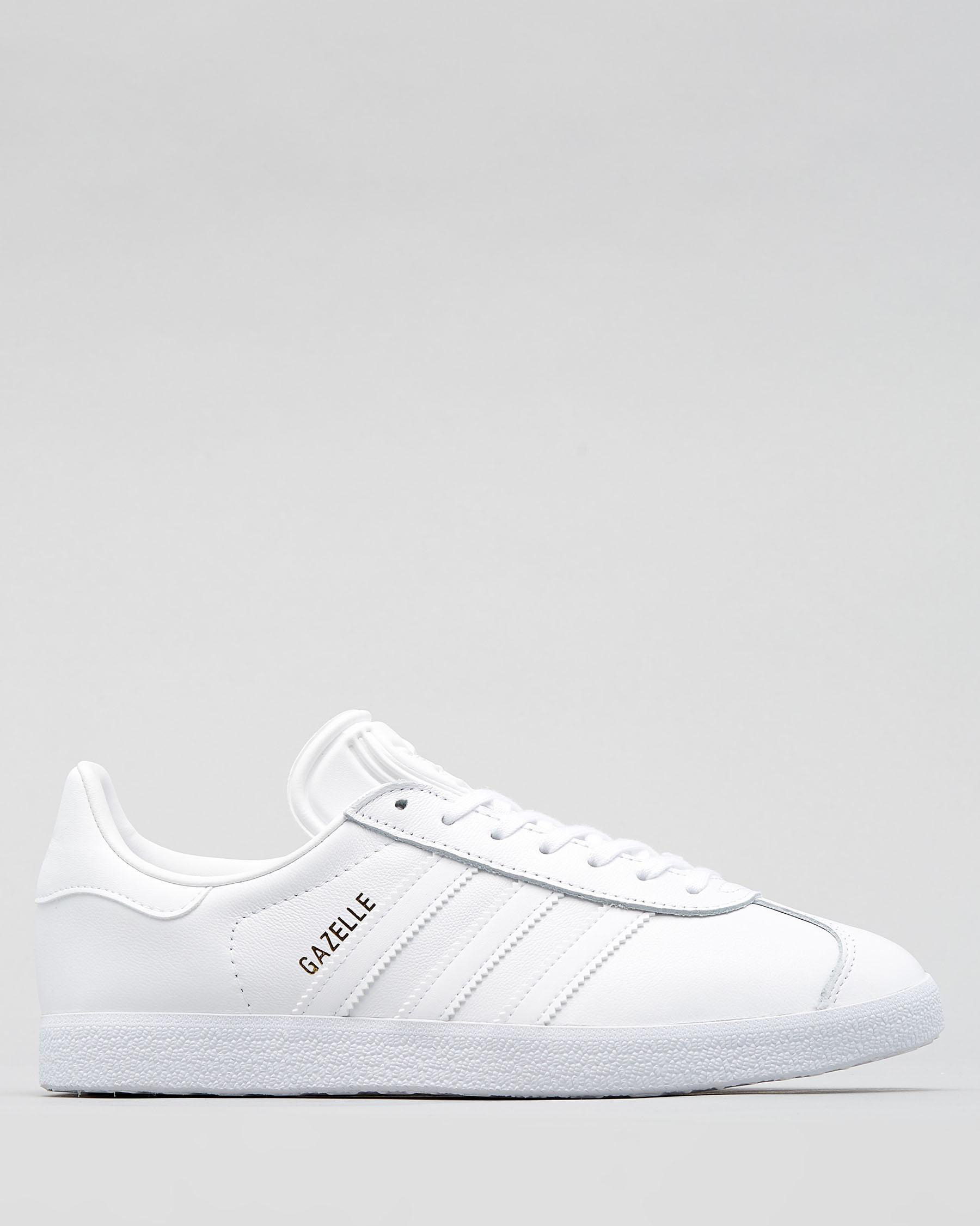 Shop adidas Womens Gazelle Shoes In White/white/gold - Fast Shipping ...