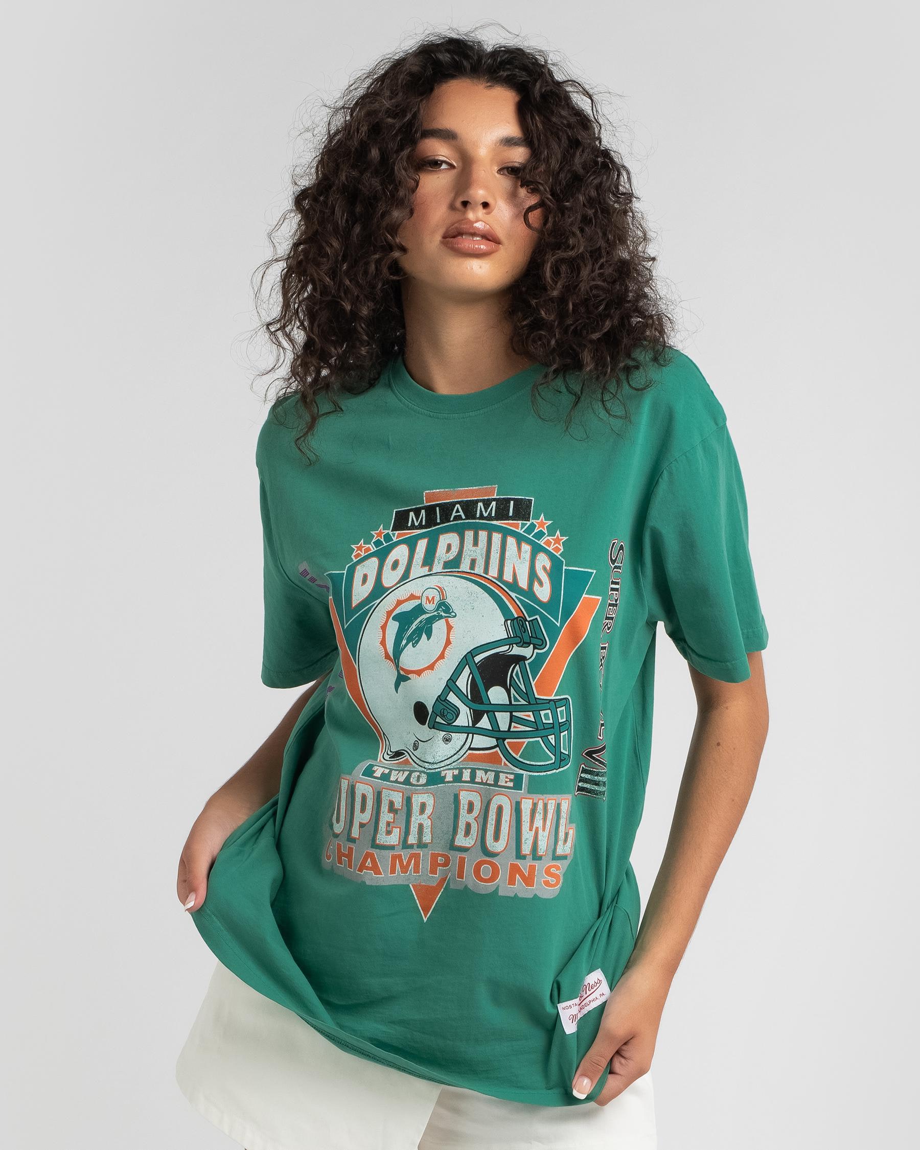 Mitchell & Ness - Miami Dolphins Vintage Super Bowl Tee in Faded Teal