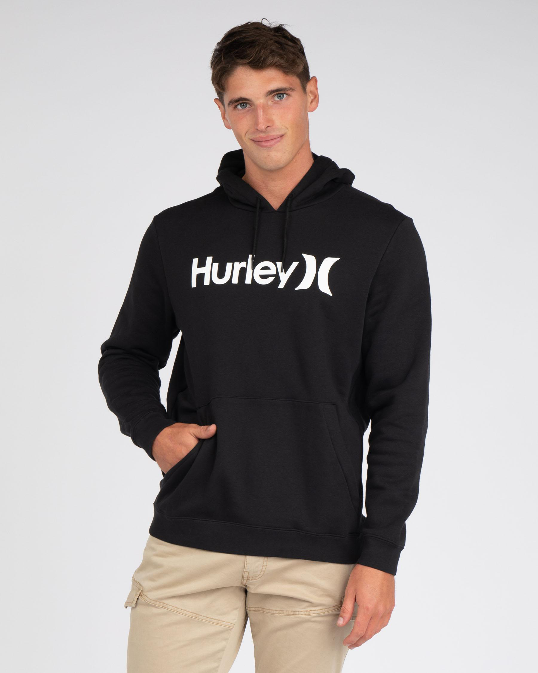 Shop Hurley Surf Check Pop Hooded Fleece Sweatshirt In 010 - Fast ...