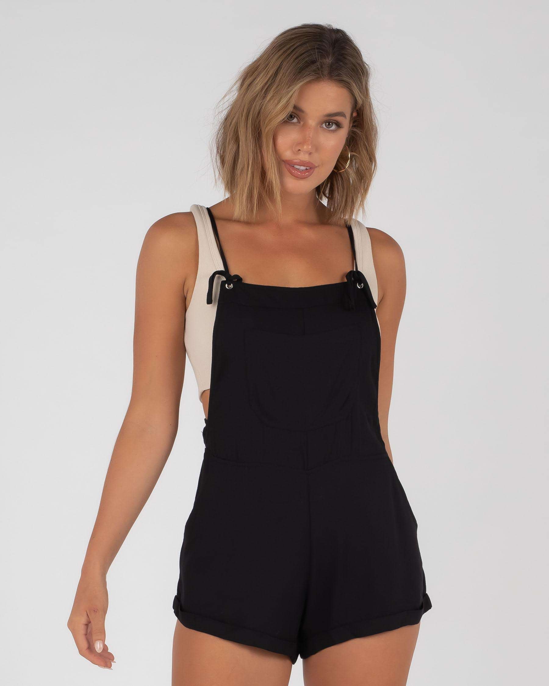 Shop Mooloola Maui Overalls In Black - Fast Shipping & Easy Returns ...