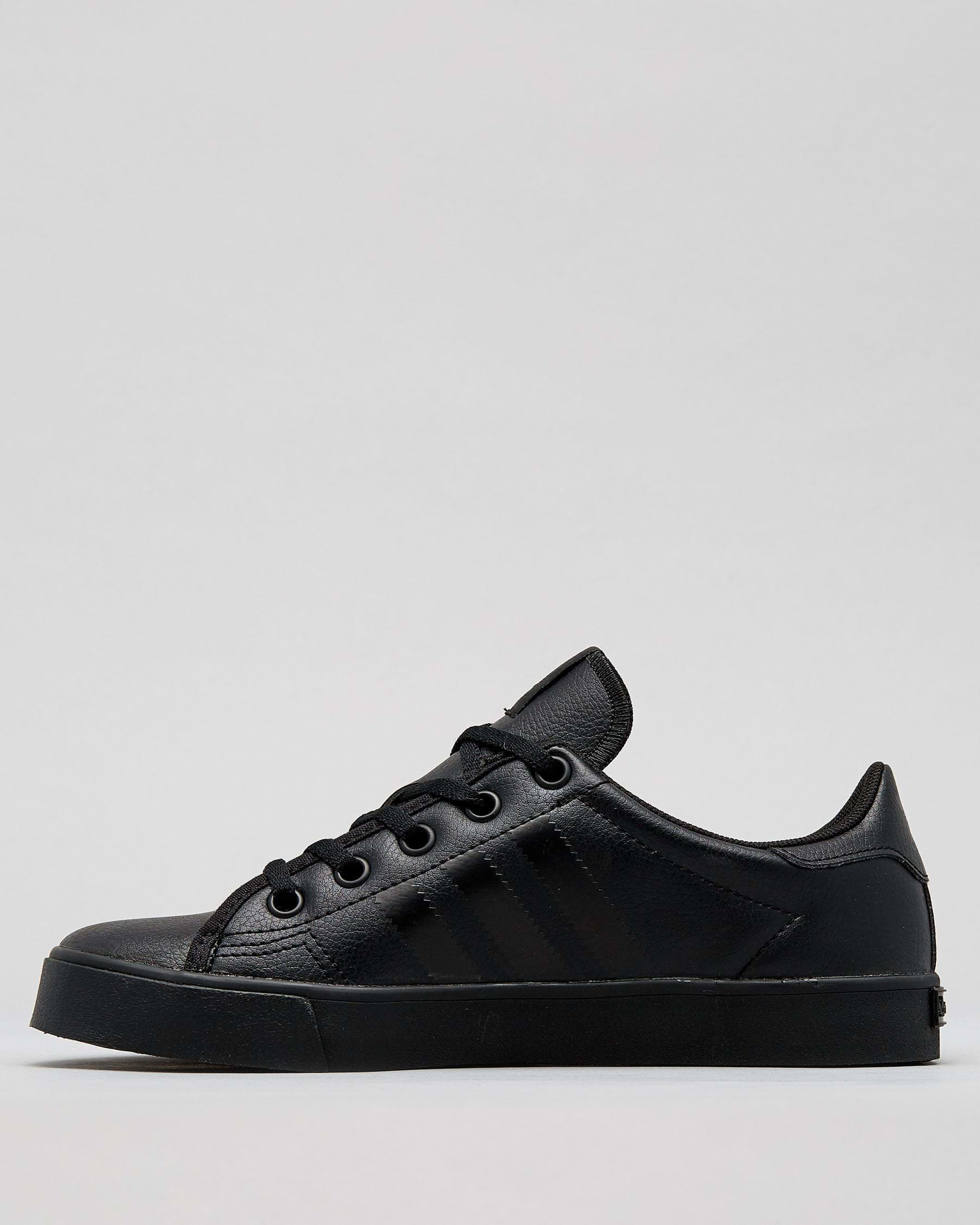 Shop adidas Boys' Adicourt BTS Shoes In Black/black/black - Fast ...