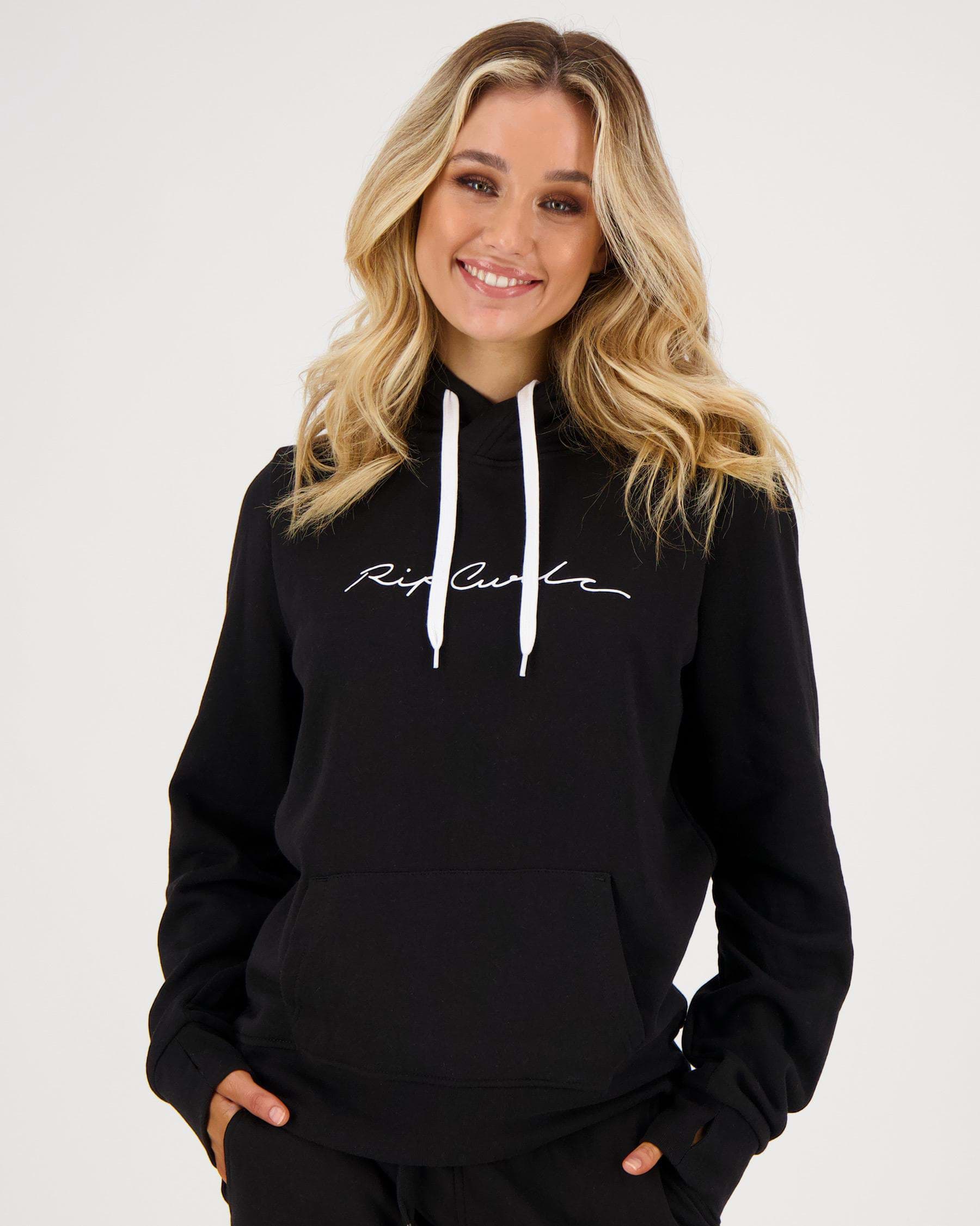 Shop Rip Curl Big Wave Hoodie In Black - Fast Shipping & Easy Returns ...