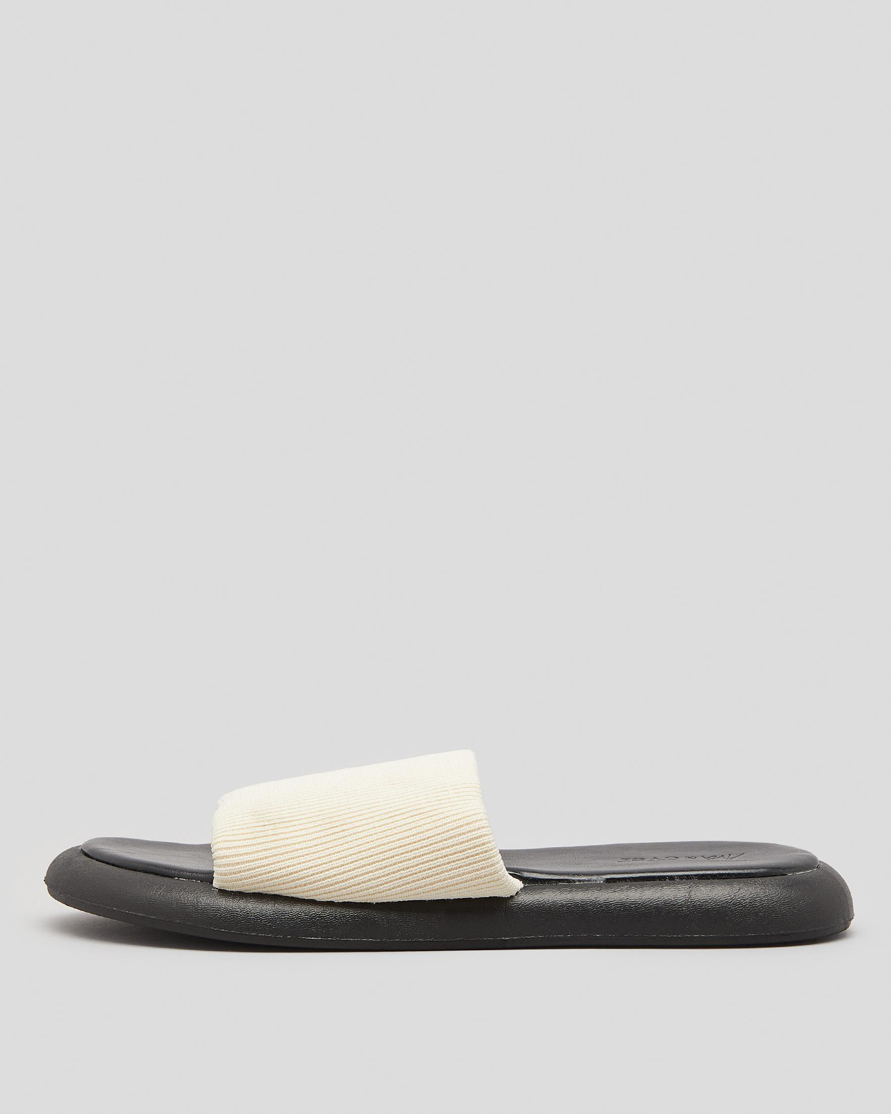 Shop Ava And Ever Beckie Slide Sandals In Alabaster - Fast Shipping ...