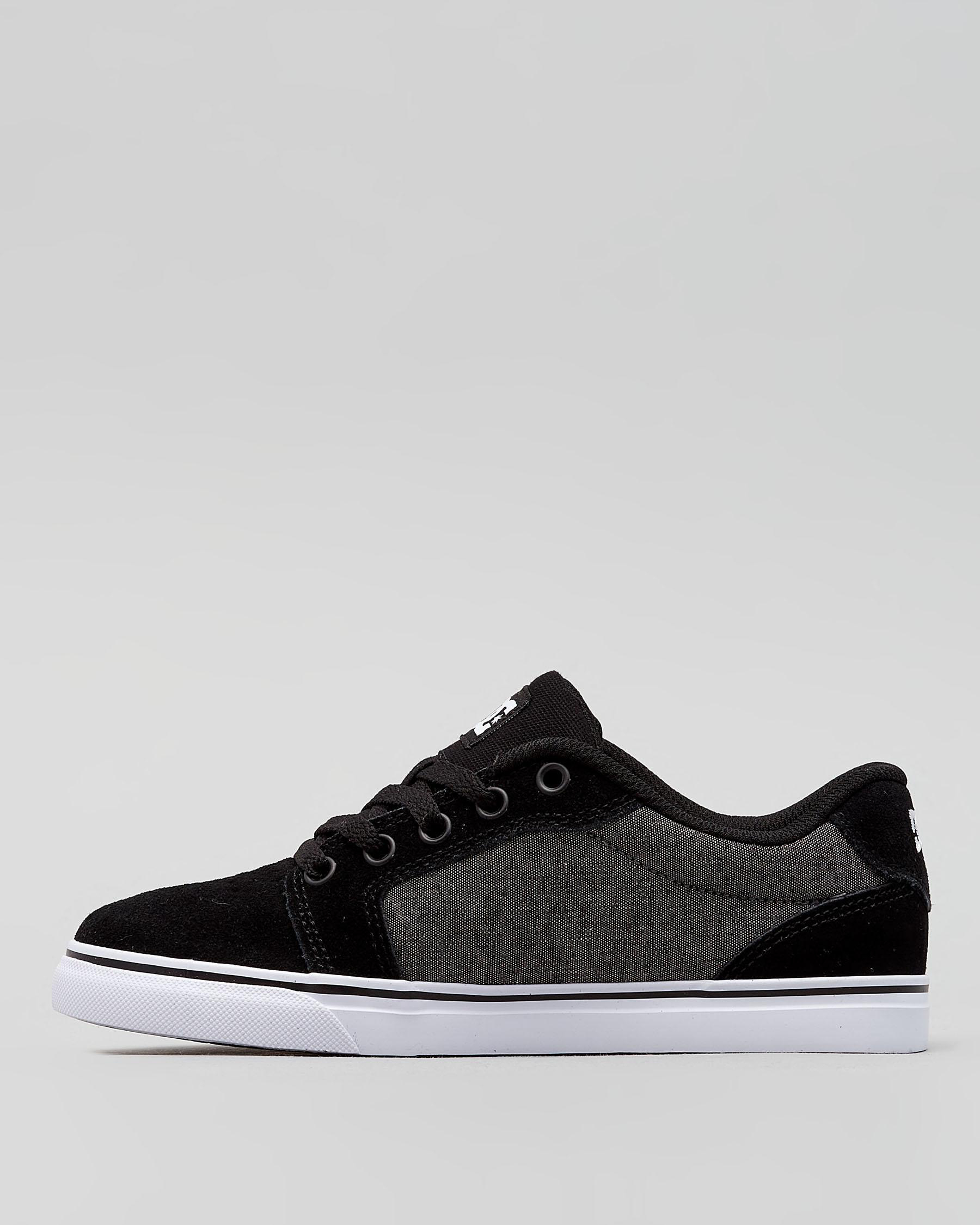 Shop DC Shoes Junior Boys' Anvil Shoes In Black/chambray - Fast ...