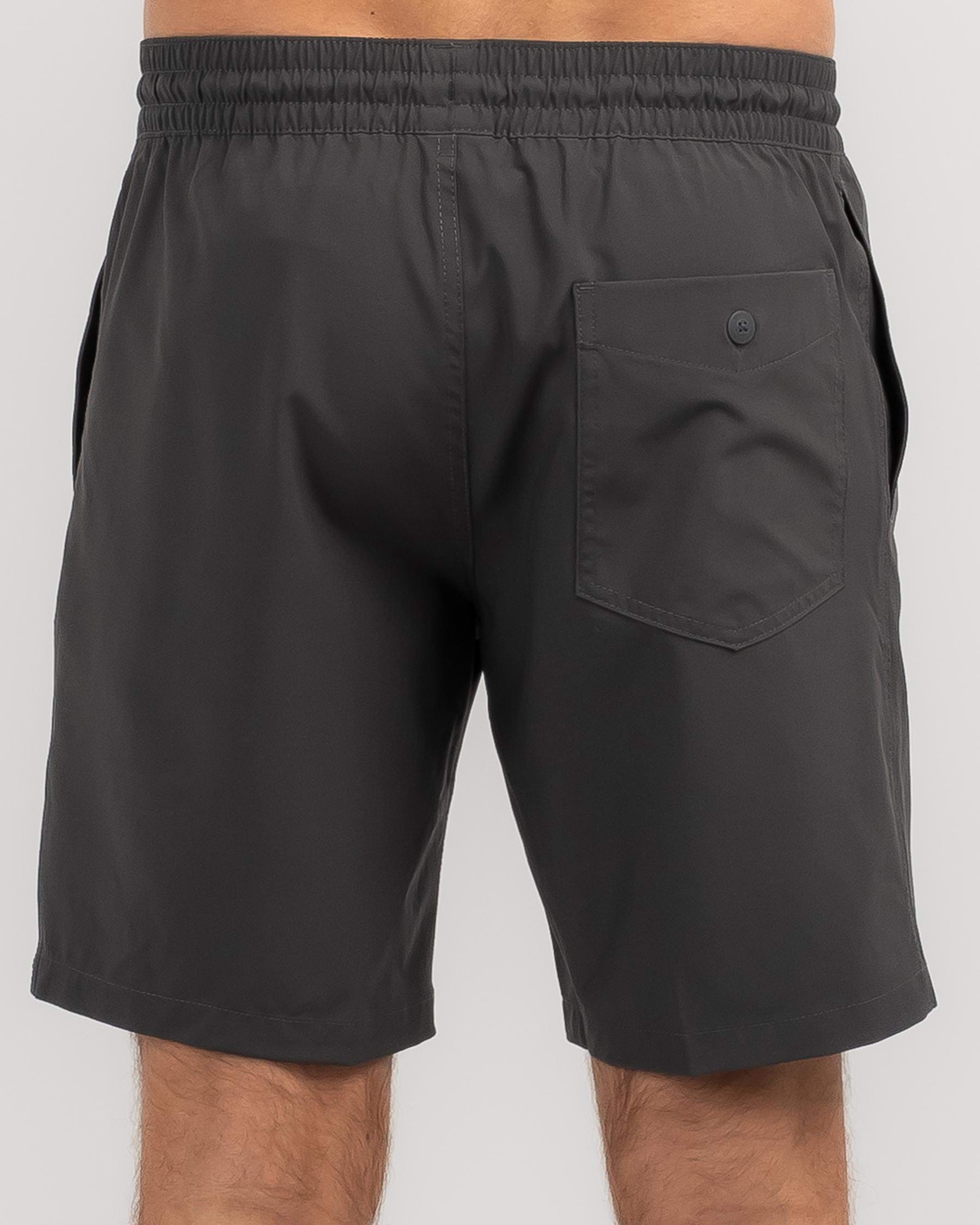 Shop Volcom Stones Hybrid Elastic Waist Shorts In Asphalt - Fast ...