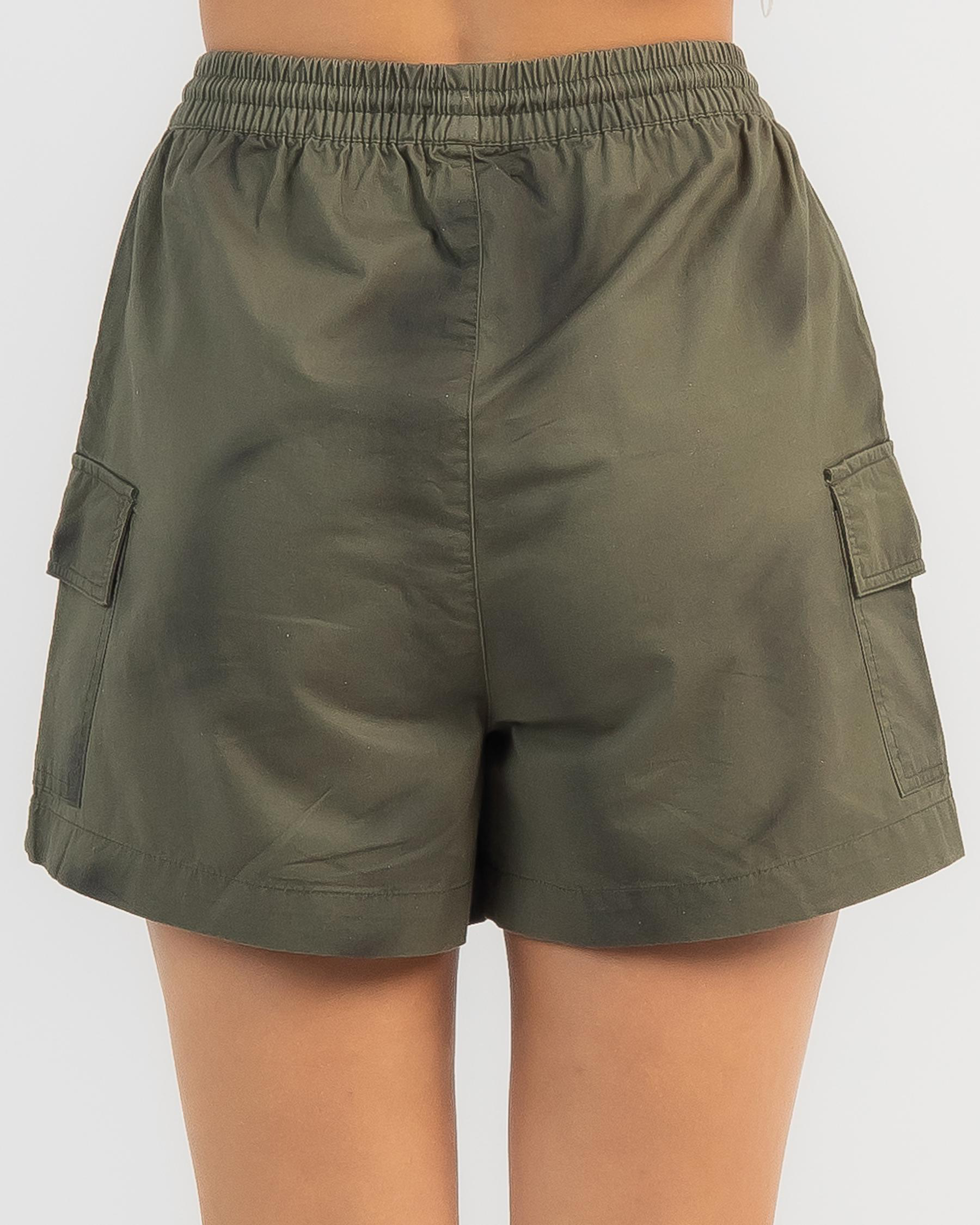 Shop Stussy Drew Cargo Beach Shorts In Military - Fast Shipping & Easy ...