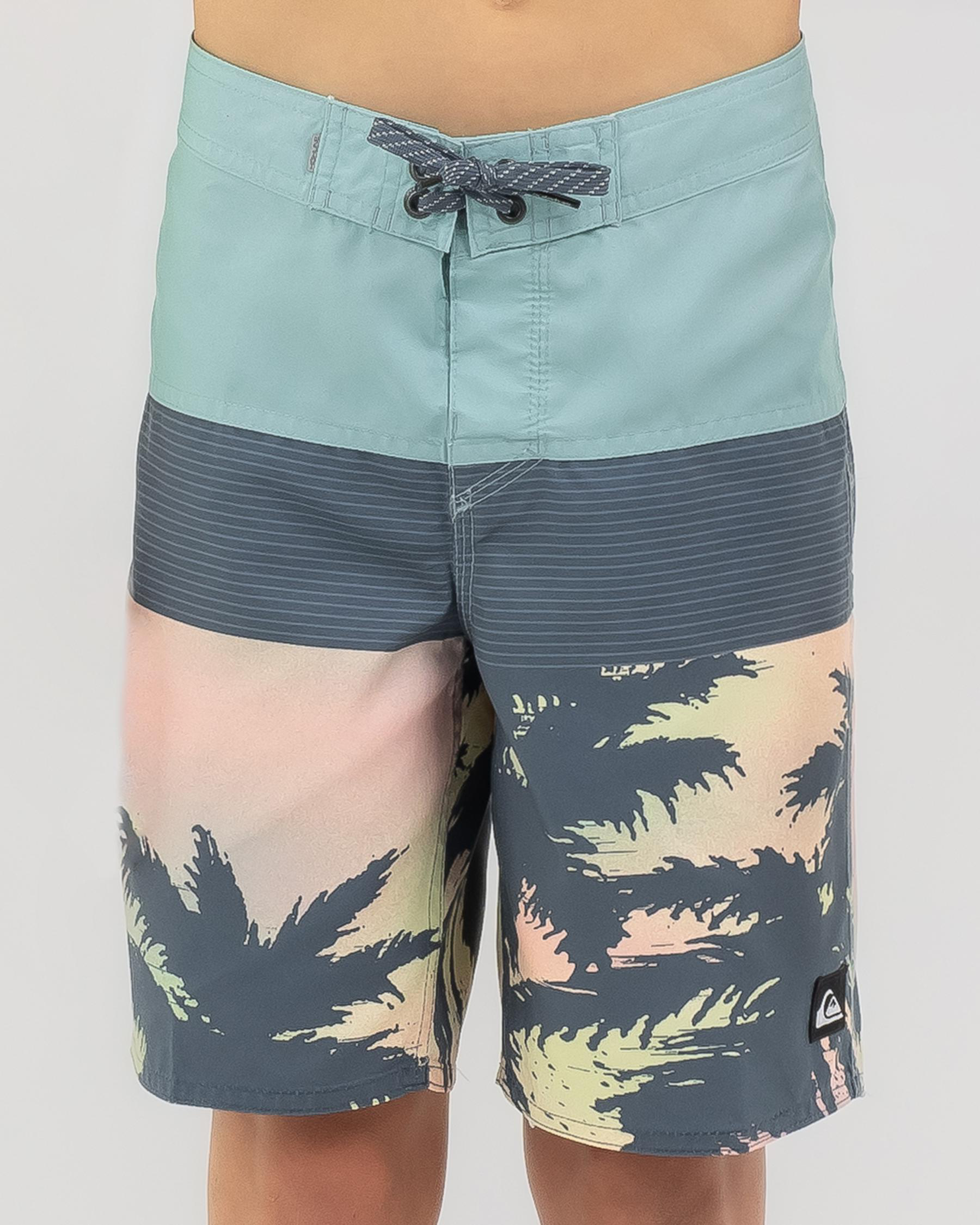 Shop Quiksilver Boys' Everyday Panel Board Shorts In Pastel Turquoise ...