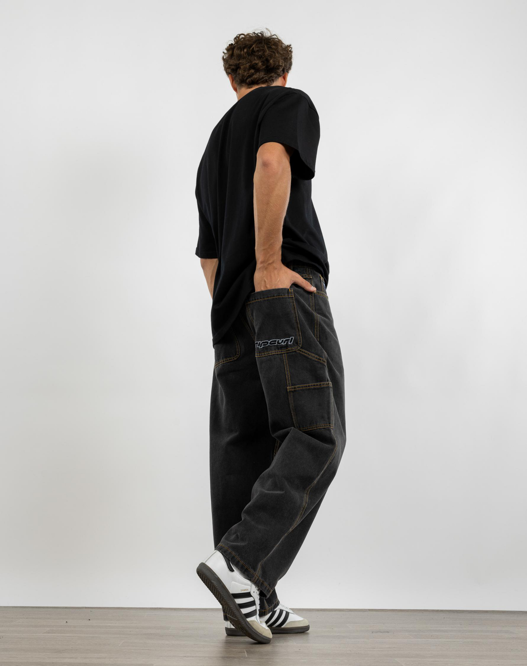 Rip Curl Archive Denim Pants In Washed Black - FREE* Shipping & Easy ...