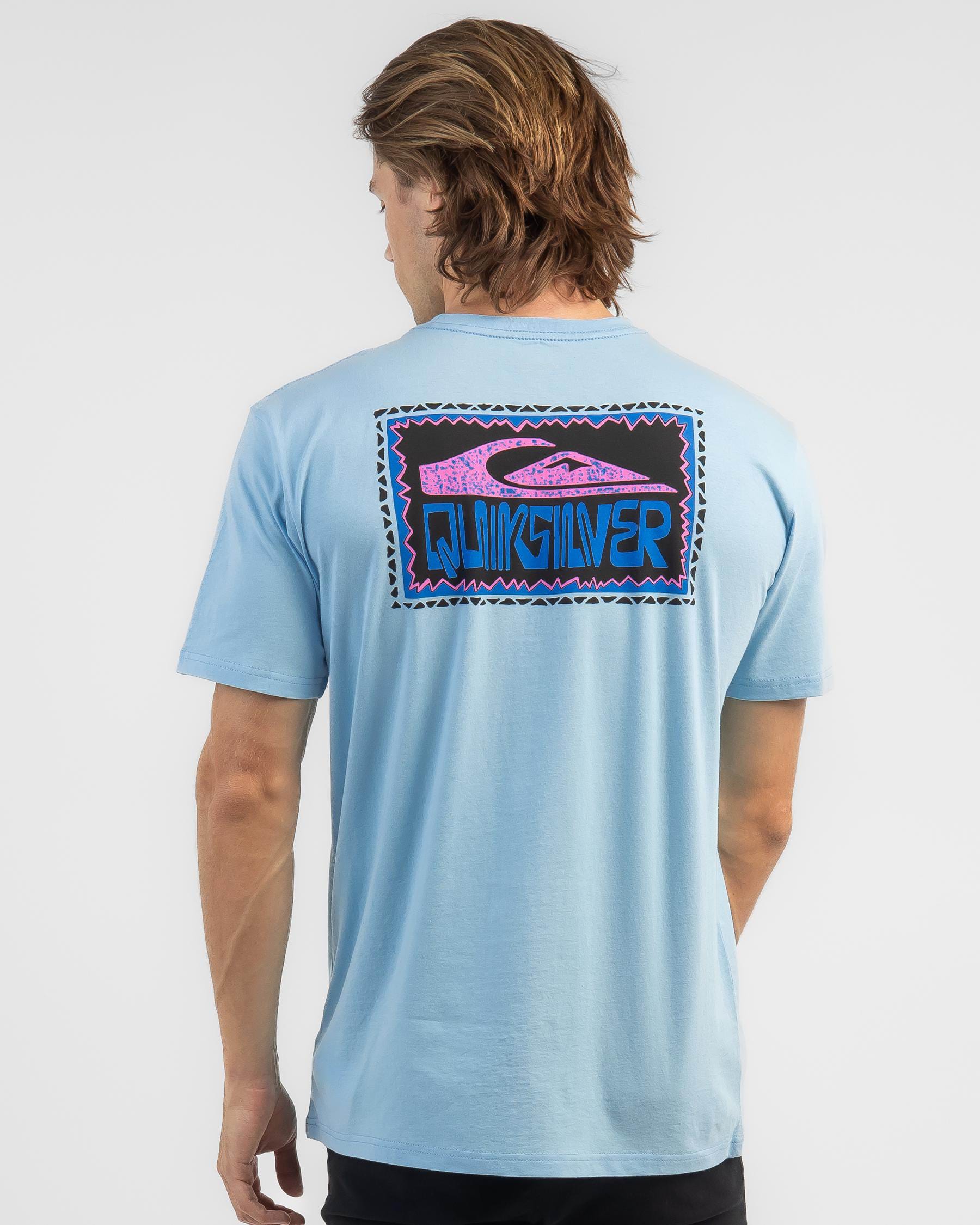 Shop Quiksilver Warped Frames T-Shirt In Sky Blue - Fast Shipping ...