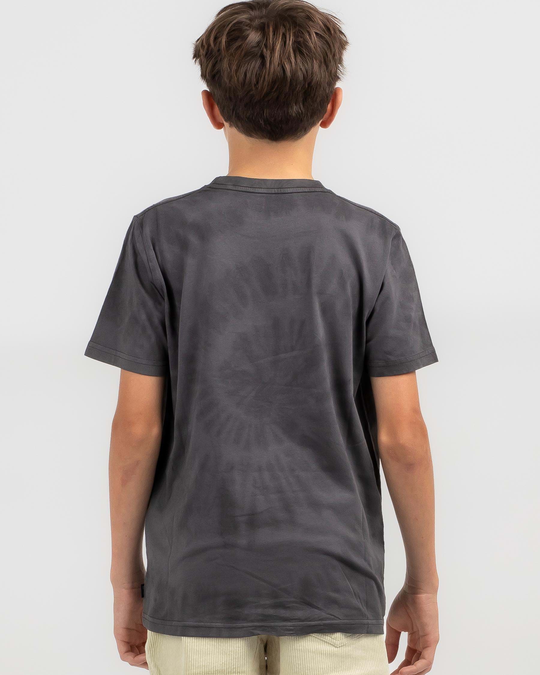 Shop Rip Curl Boys' Shred Rock Tie Dye T-Shirt In Washed Black - Fast ...