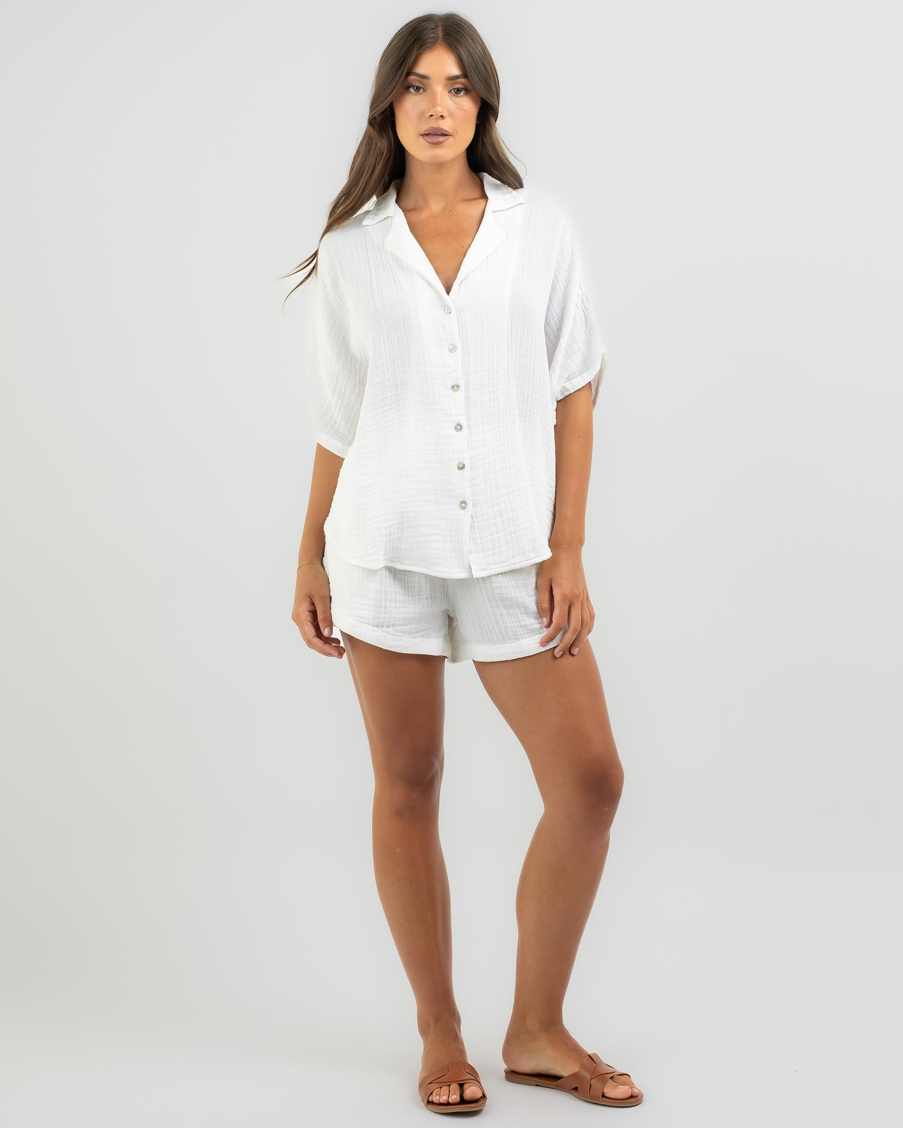 Shop Rip Curl Premium Surf Short Sleeve Shirt In White - Fast Shipping ...