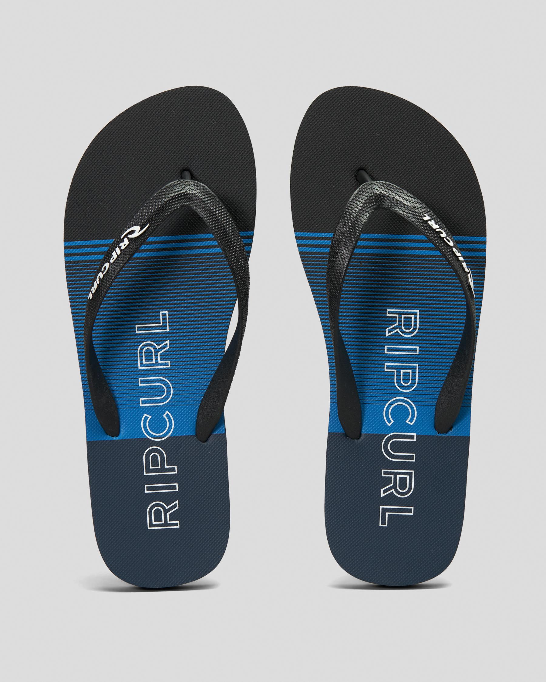 Shop Rip Curl Breakers Bloom Thongs In Black/blue - Fast Shipping ...