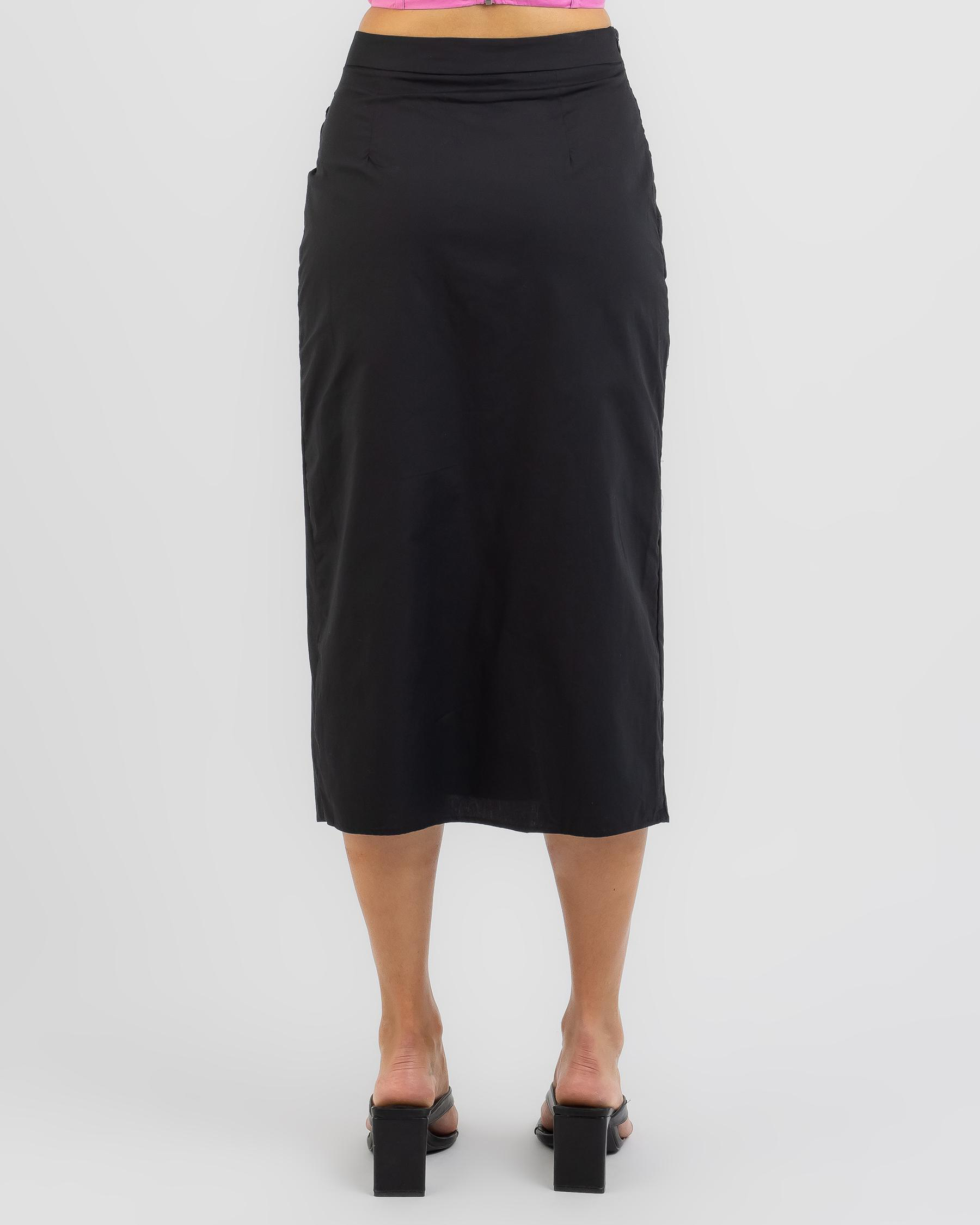 Shop Mooloola Rory Midi Skirt In Black - Fast Shipping & Easy Returns ...
