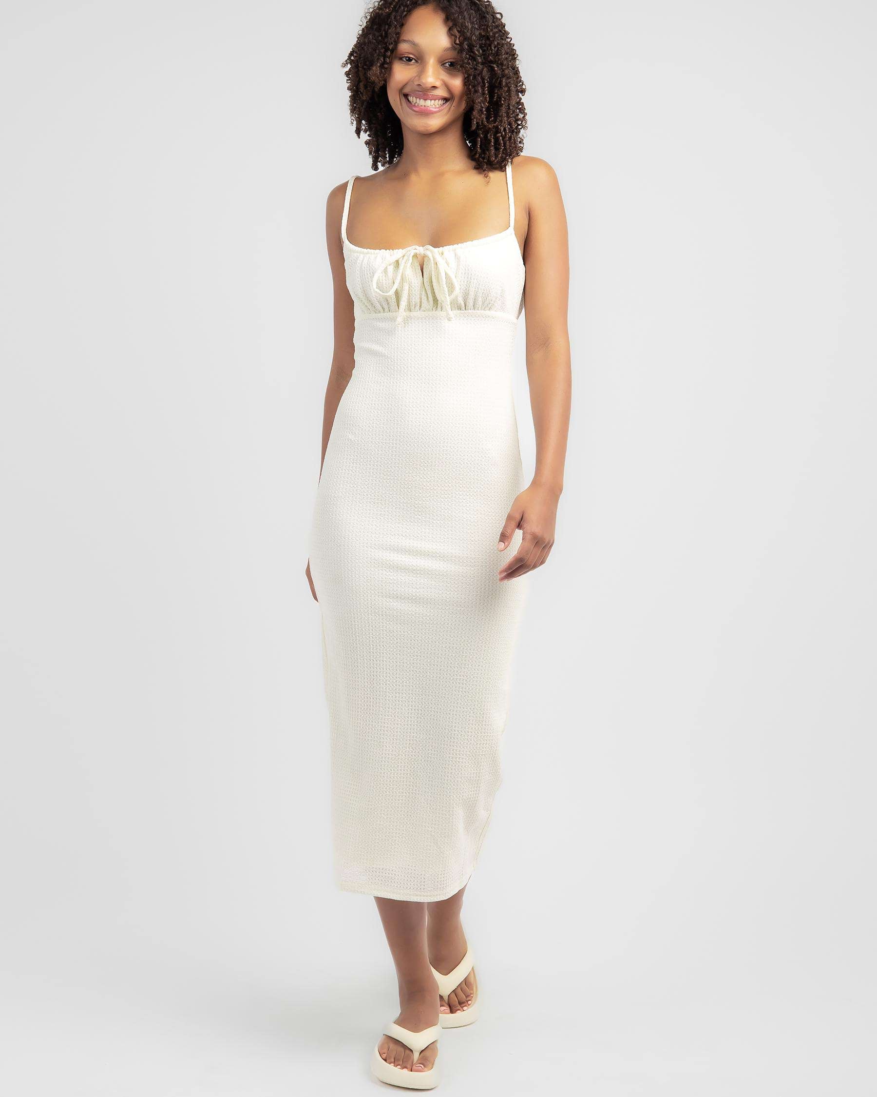 Shop Luvalot Sora Midi Dress In White - Fast Shipping & Easy Returns ...
