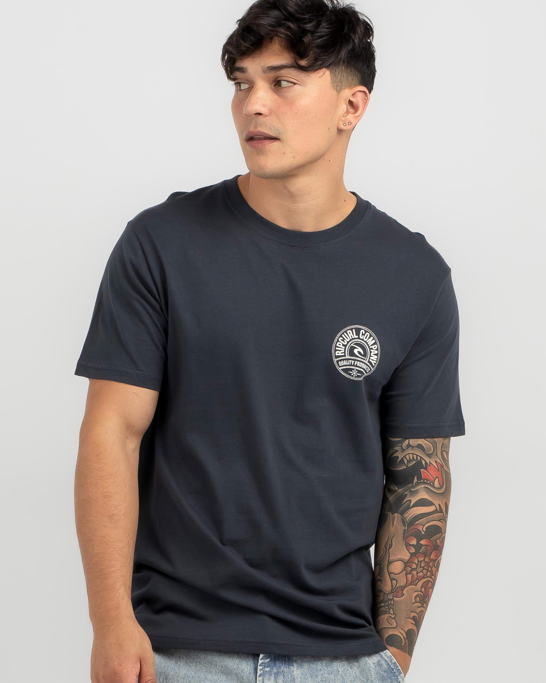 Shop Rip Curl Stapler T-Shirt In Dark Navy - Fast Shipping & Easy ...