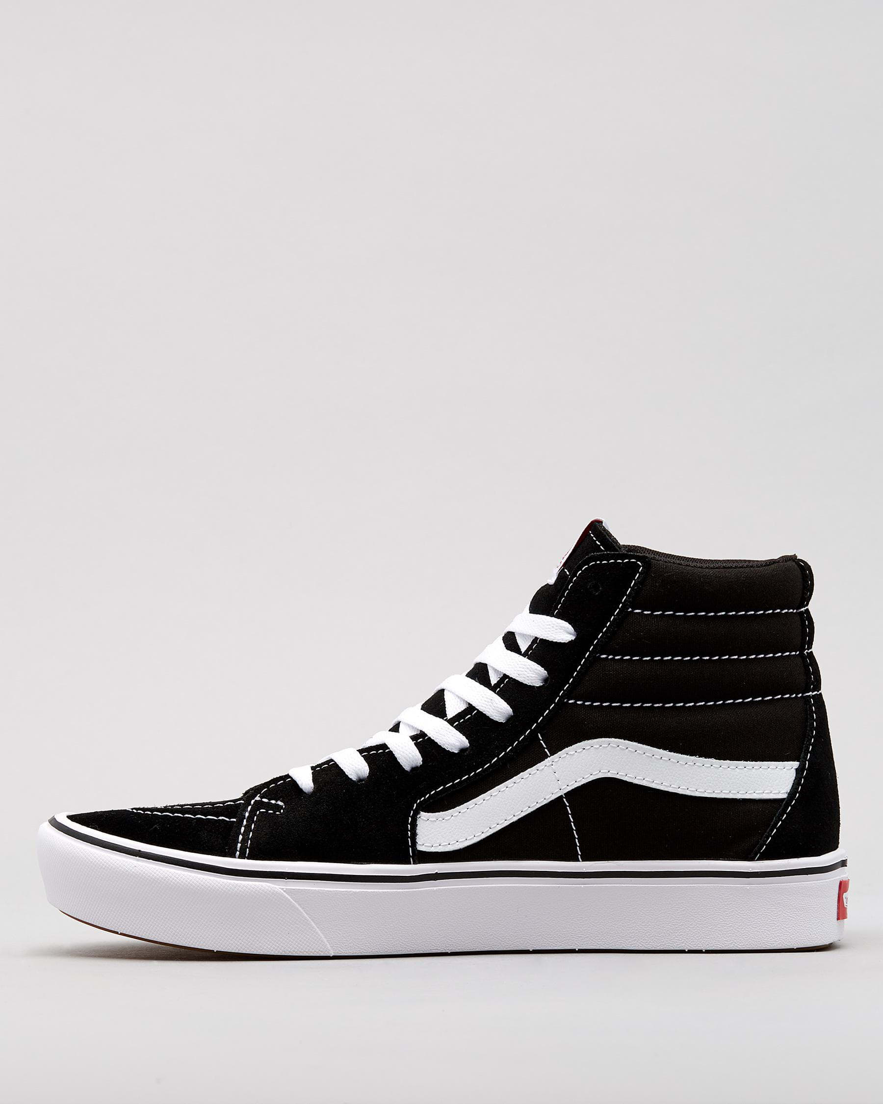 Shop Vans Sk8-Hi Comfy Cush Shoes In Black/white - Fast Shipping & Easy ...