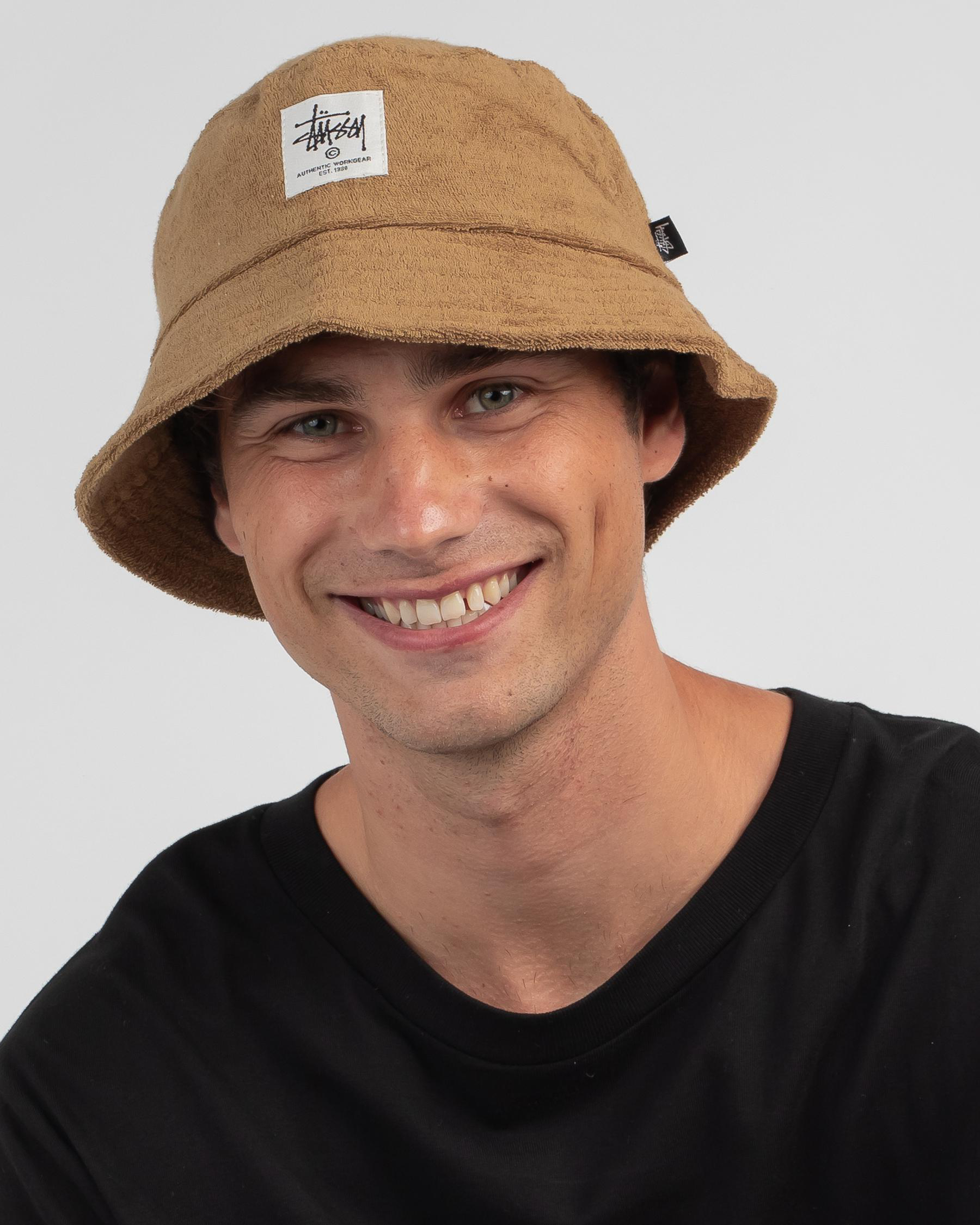 Shop Stussy Terry Bucket Hat In Tobacco - Fast Shipping & Easy Returns ...