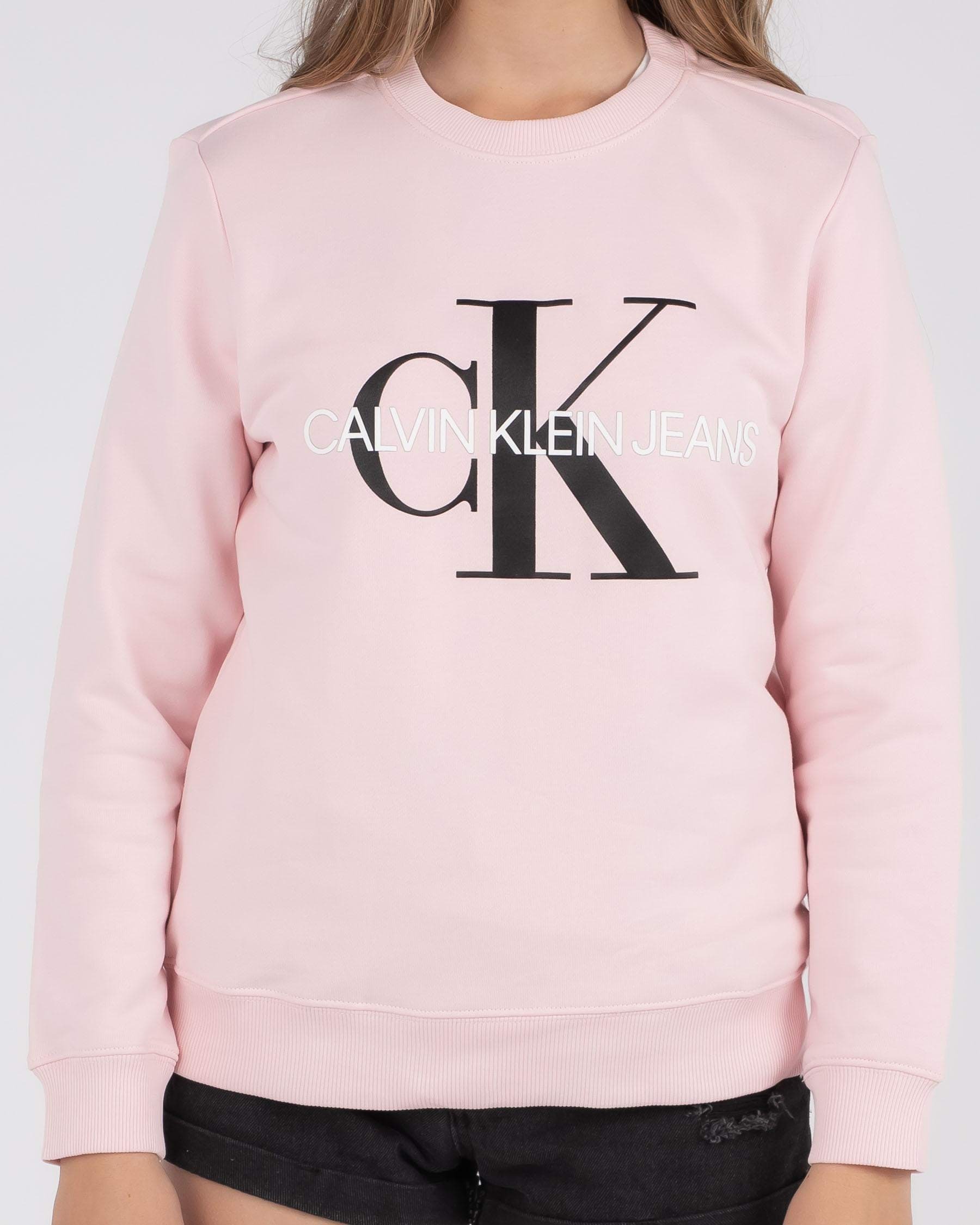 womens pink calvin klein sweatshirt