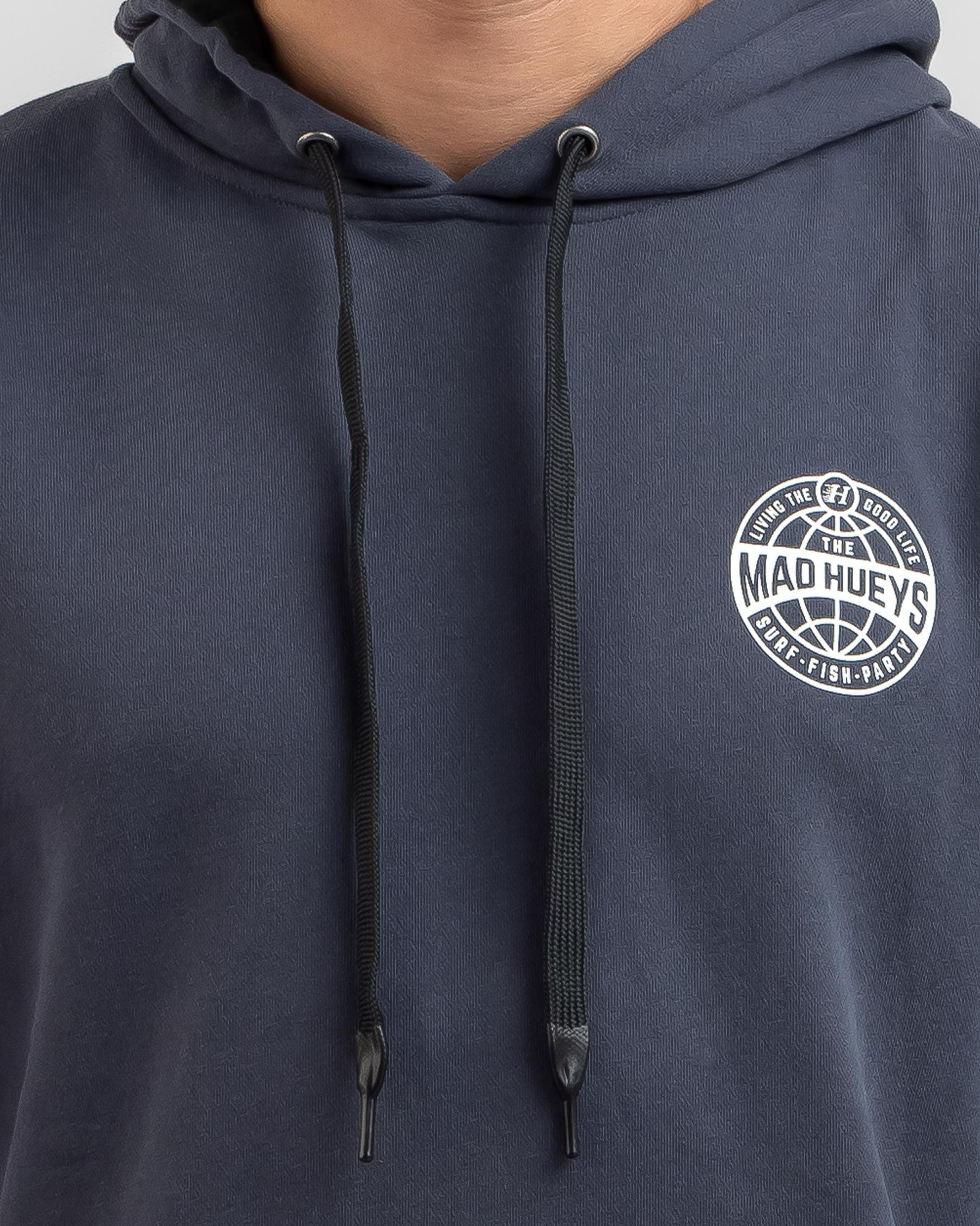 Shop The Mad Hueys Hueys Global Hoodie In Petrol Blue - Fast Shipping ...