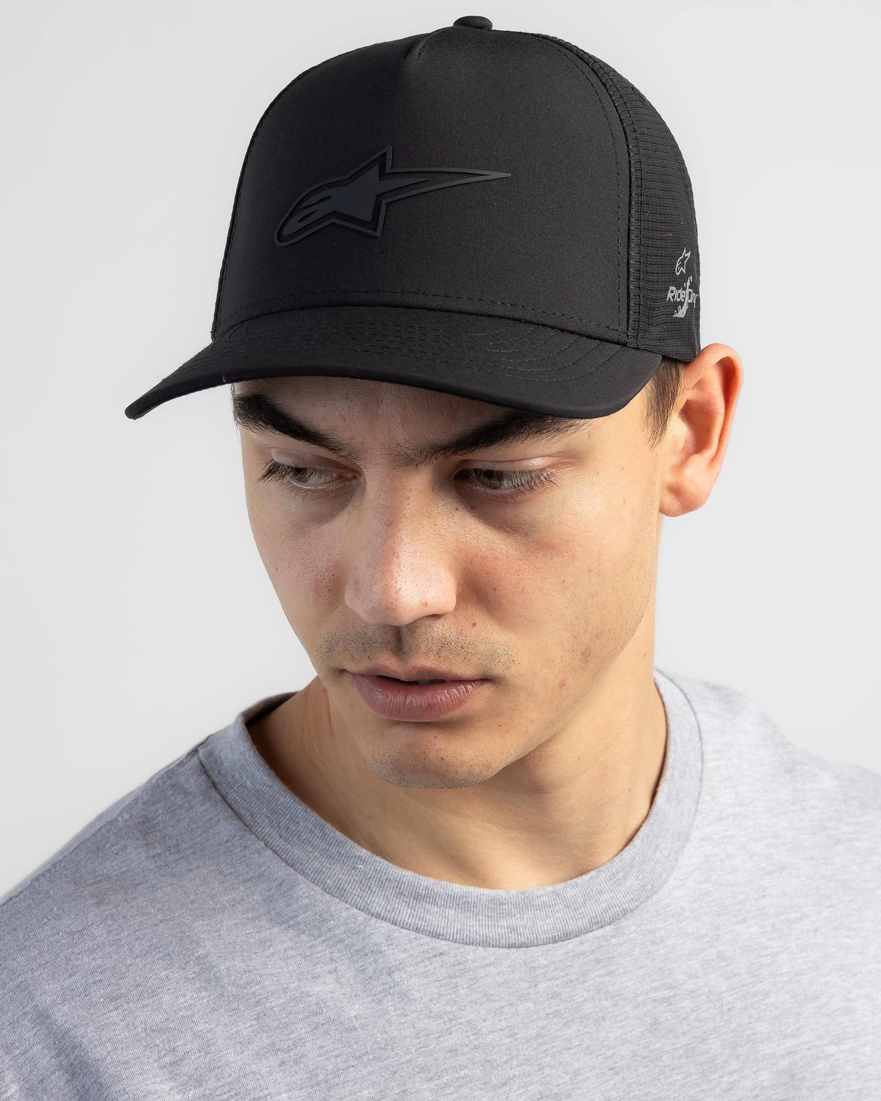 Shop Alpinestars Advantage Tech Trucker Cap In Black/black - Fast ...