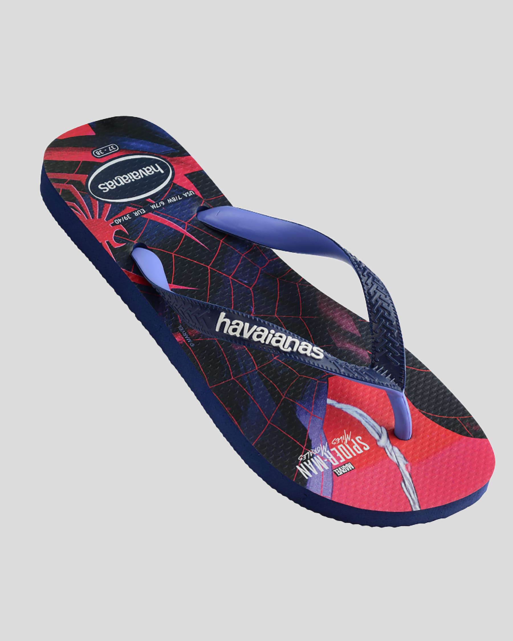 Shop Havaianas Kids' Top Marvel Spiderman Thongs In Navy/blue - Fast ...