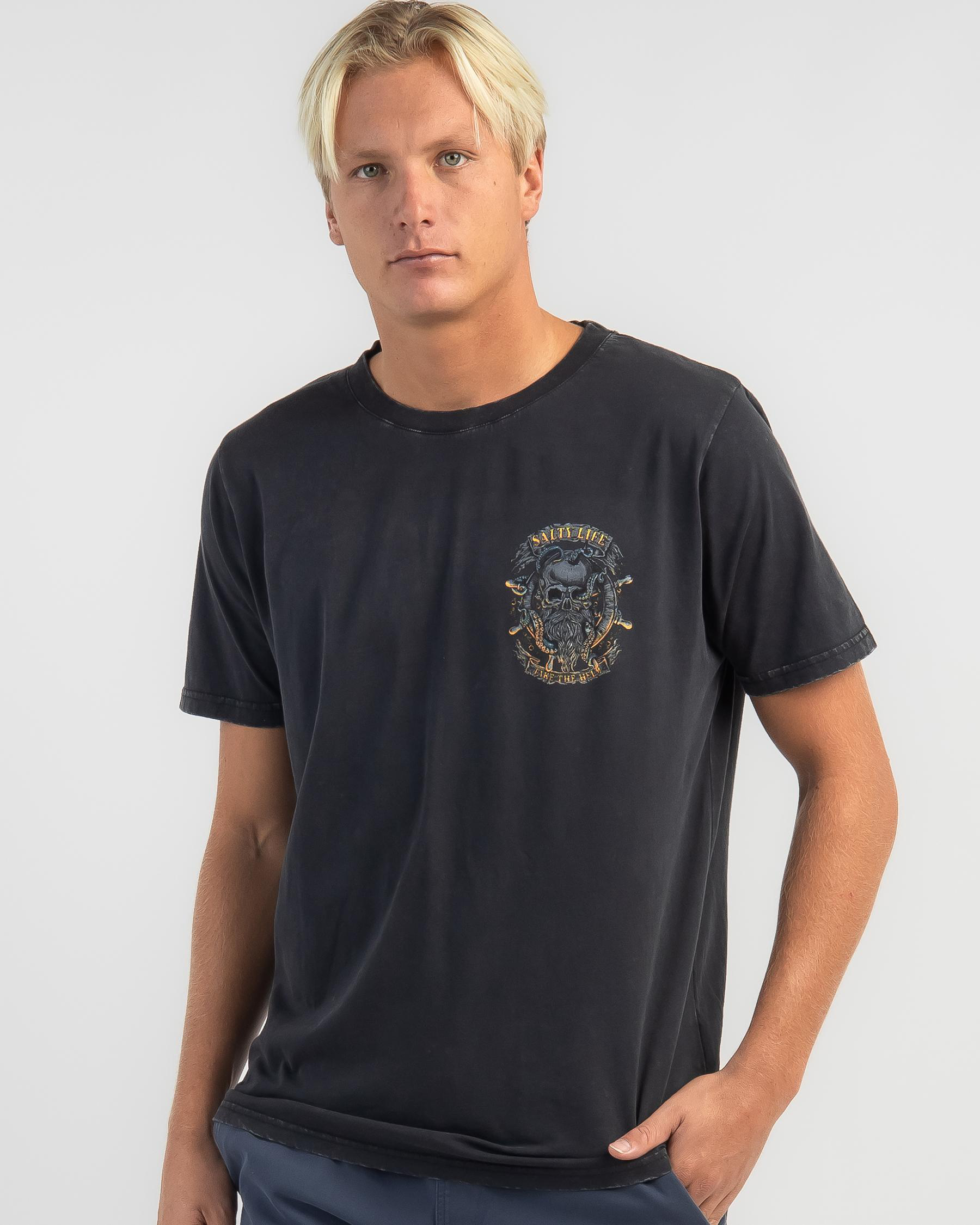 Shop Salty Life Sea Devils T-Shirt In Black Acid - Fast Shipping & Easy ...