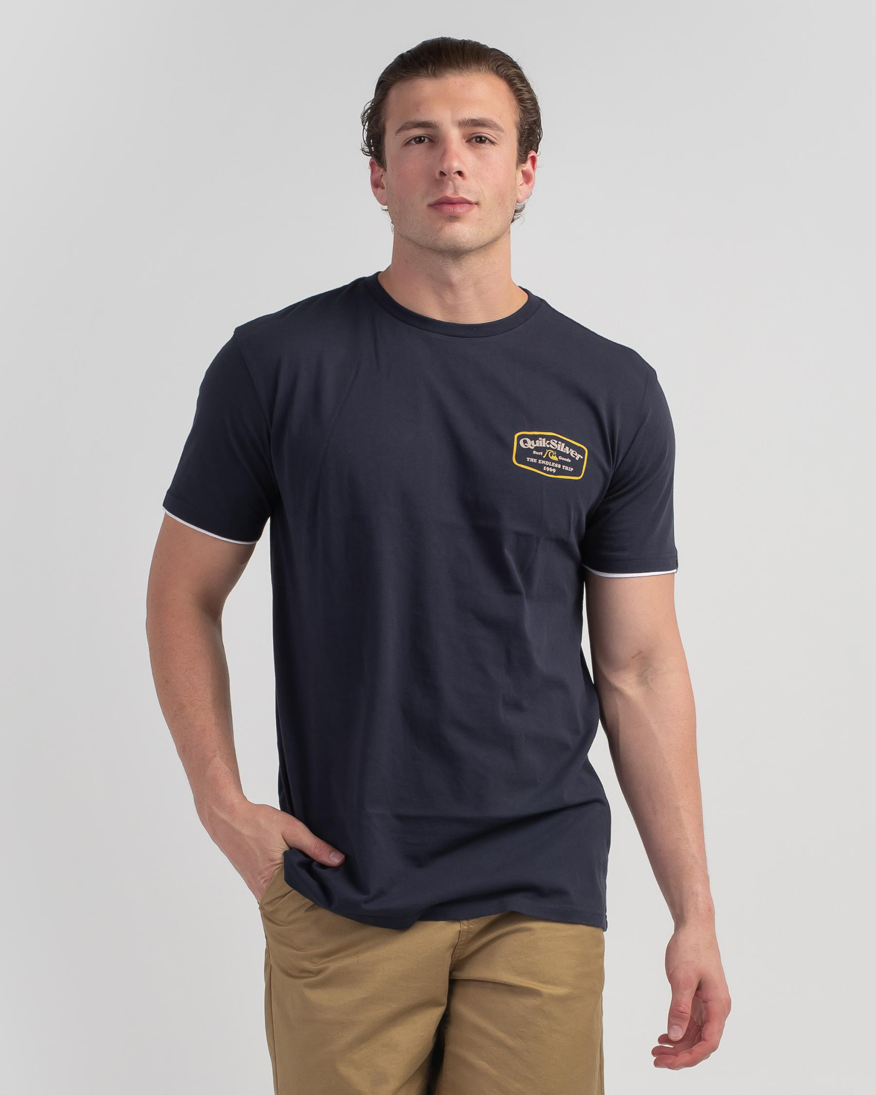 Shop Quiksilver Into Clouds Tipper T-Shirt In Navy Blazer - Fast ...