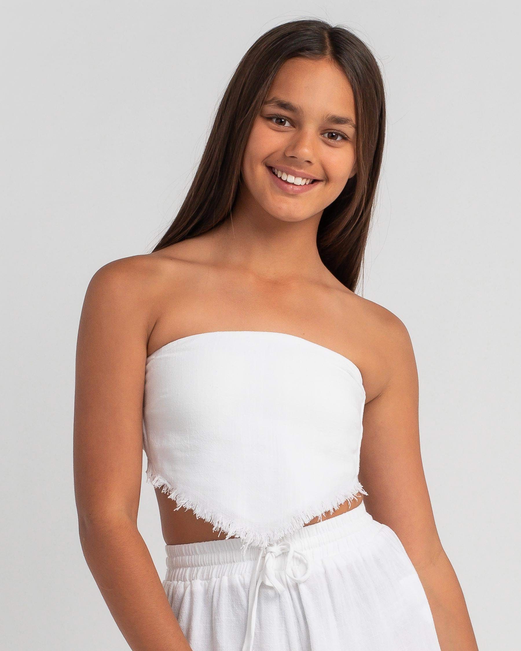 Shop Mooloola Girls Mona Tube Top In White Fast Shipping And Easy