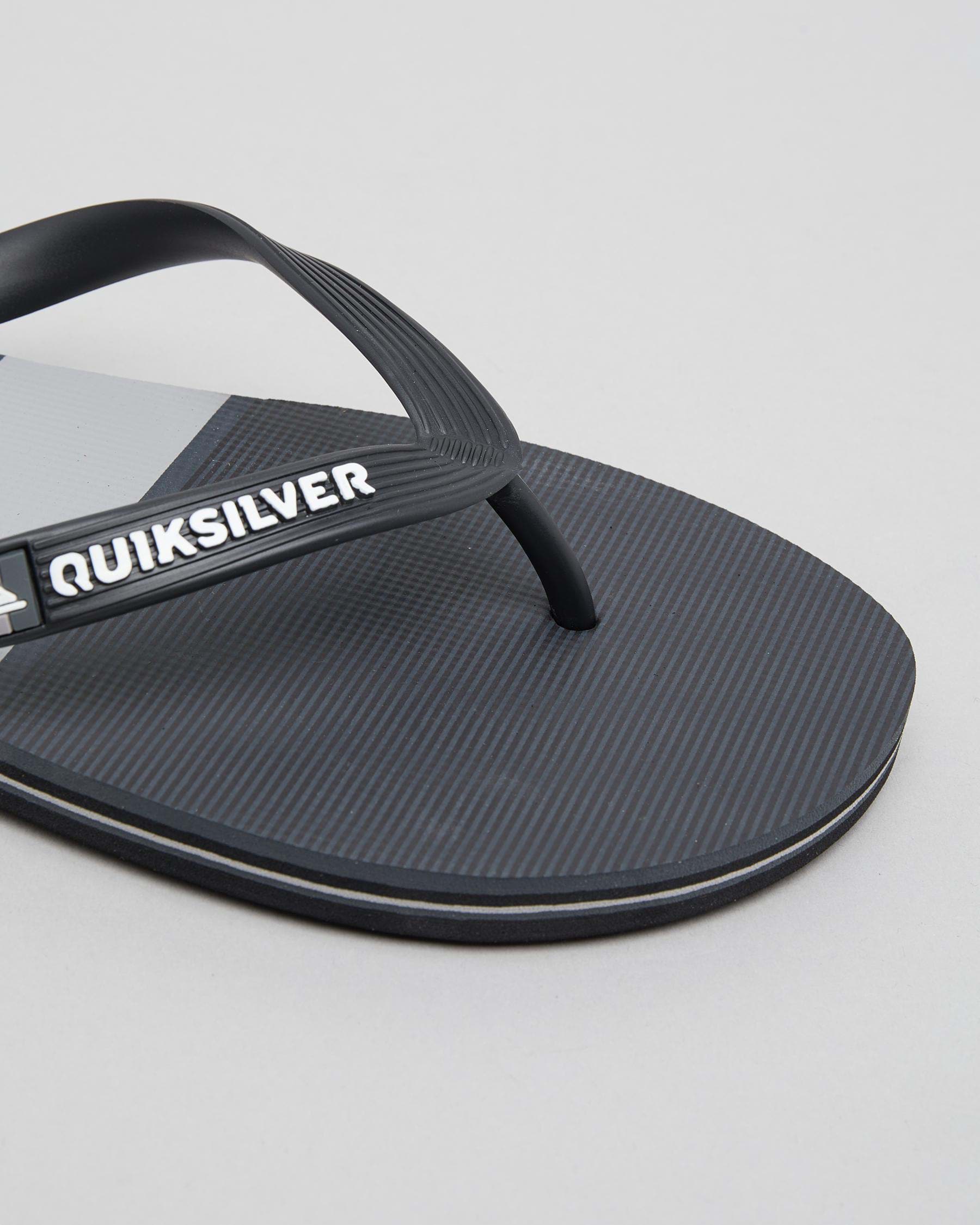 Shop Quiksilver Molokai Tijuana Thongs In Black 1 - Fast Shipping ...