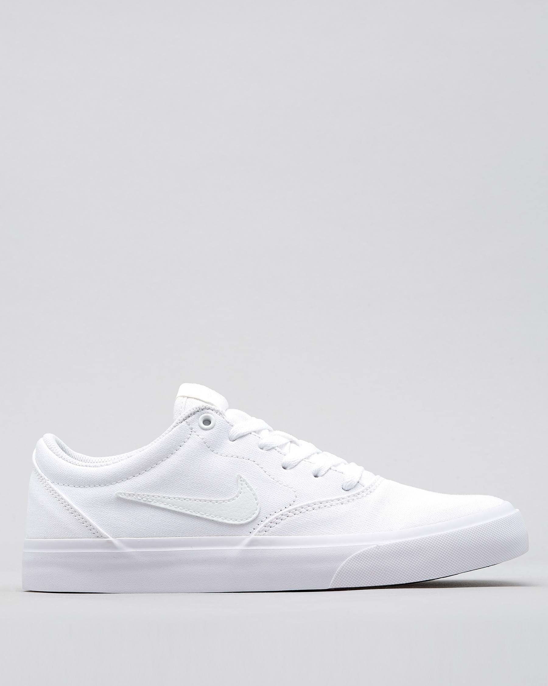 Shop Nike Womens SB Charge Canvas Shoes In White/white/white - Fast ...