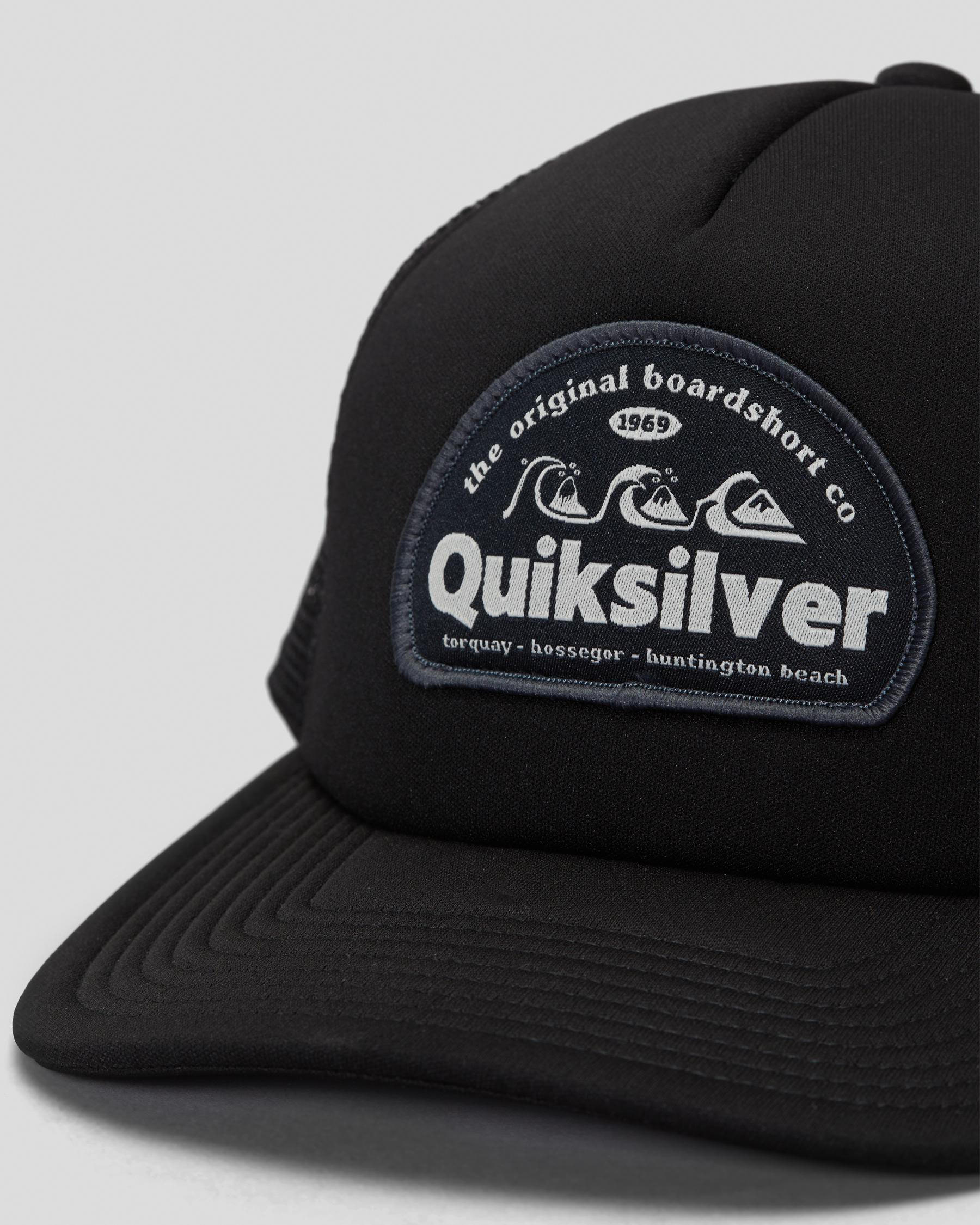 Quiksilver Onshore Youth Trucker Cap Returns In Black & United - Beach Shipping - Easy States City FREE