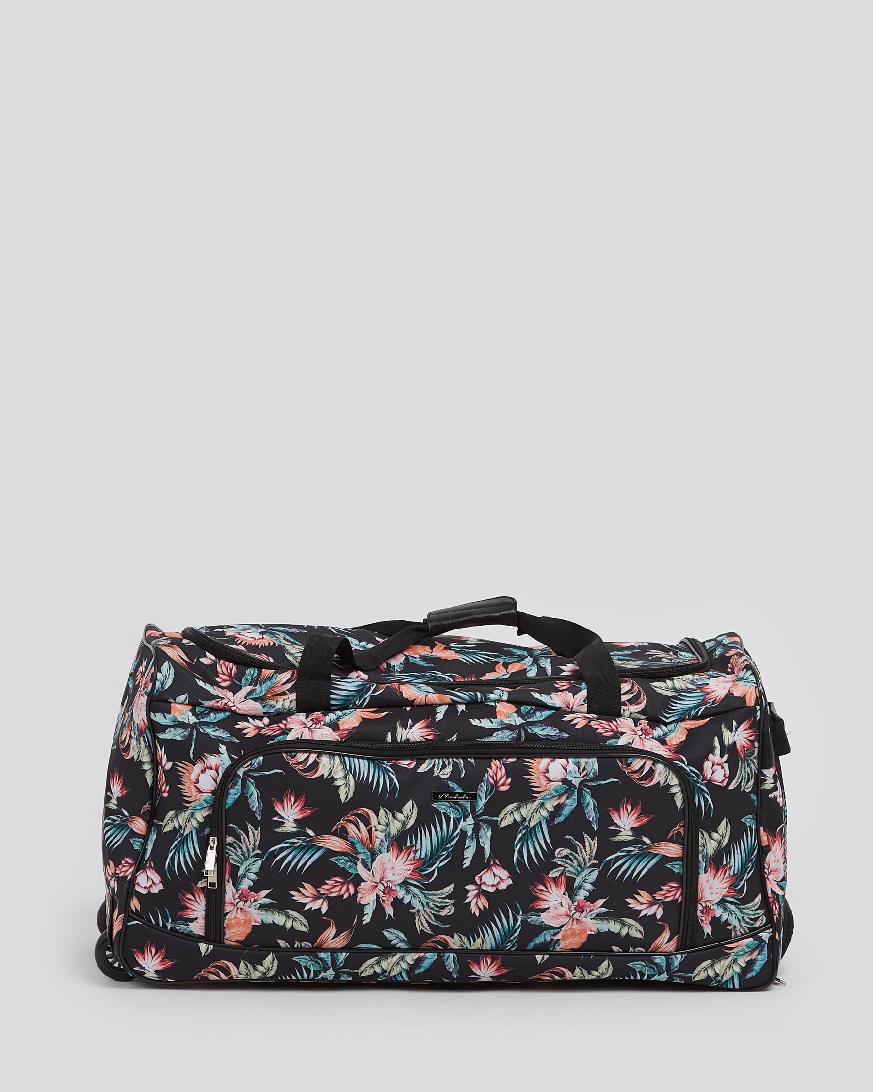 Shop Mooloola Mahra Large Wheeled Travel Bag In Black Floral - Fast ...