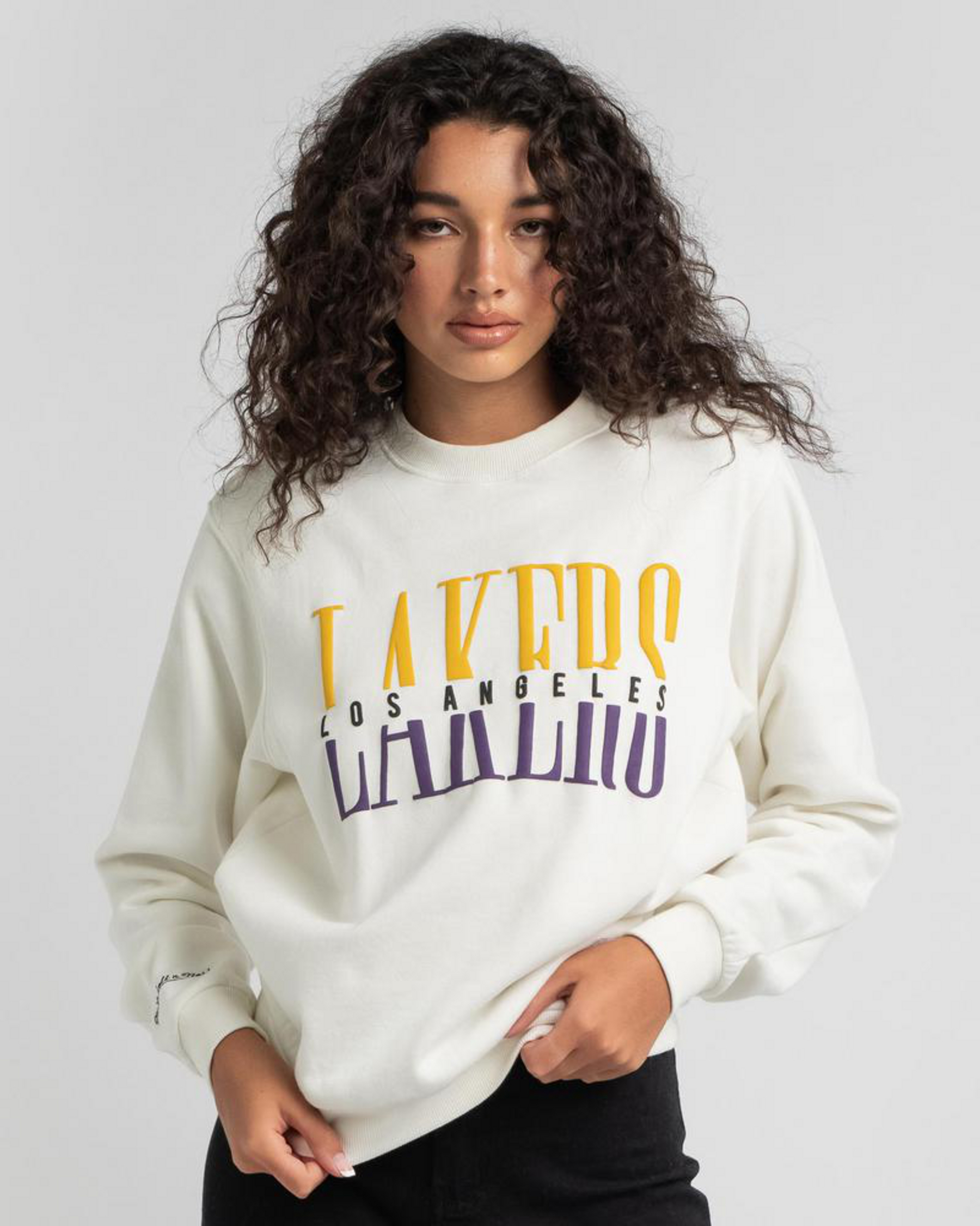 Mitchell and Ness Women's Los Angeles Lakers Logo Crewneck