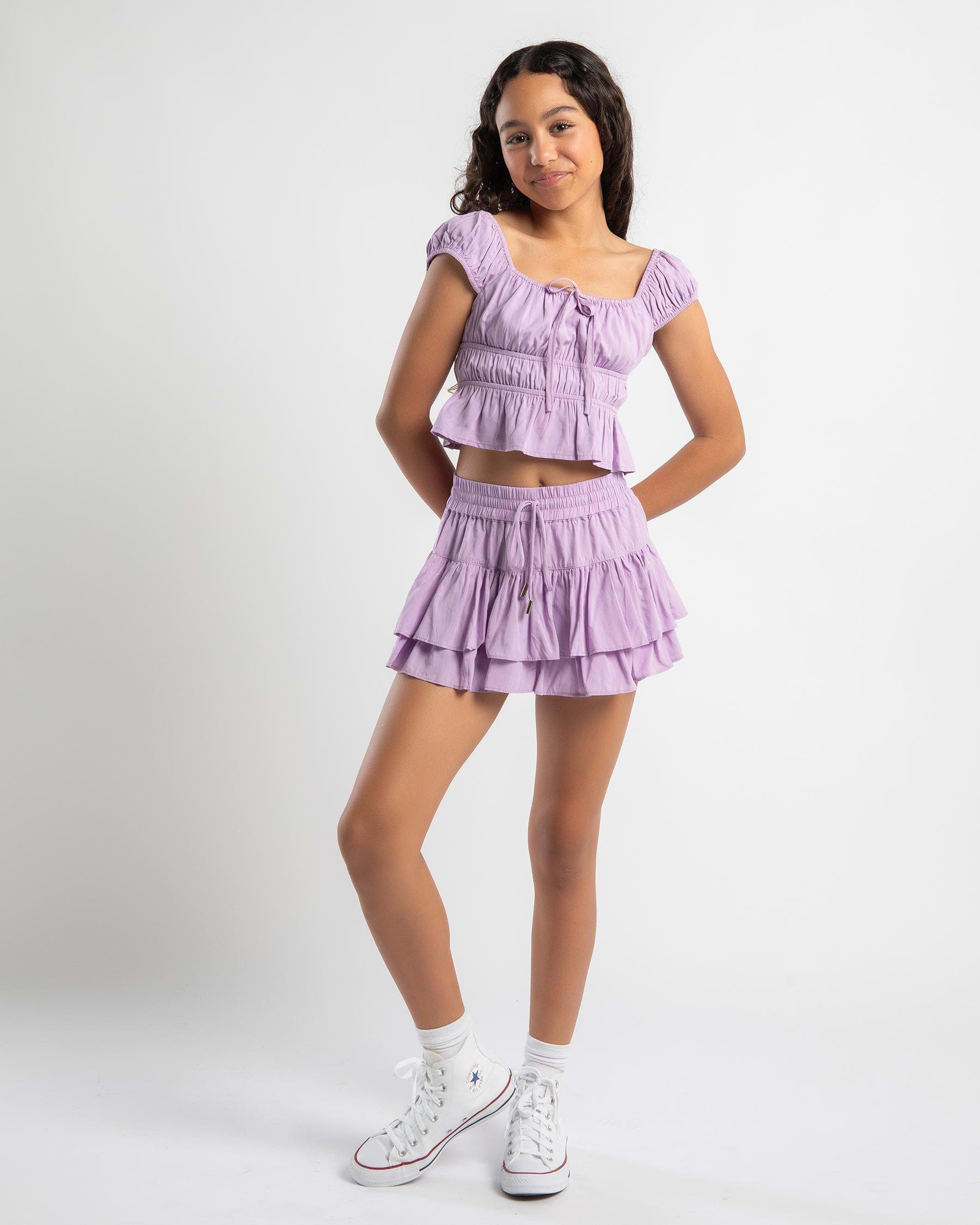 Shop Ava And Ever Girls' Lulu Crop Top In Lilac - Fast Shipping & Easy ...