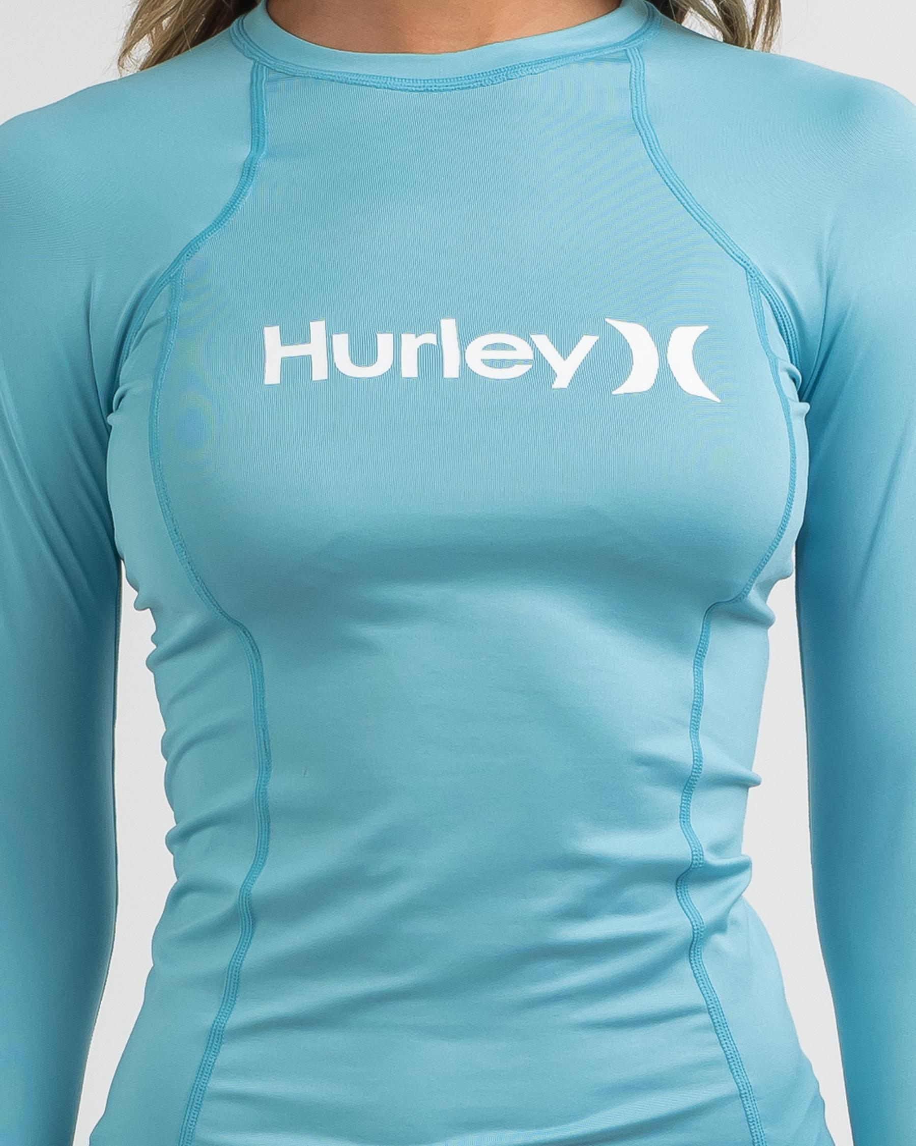 Hurley OAO Long Sleeve Rash Vest In Light Teal | City Beach Australia