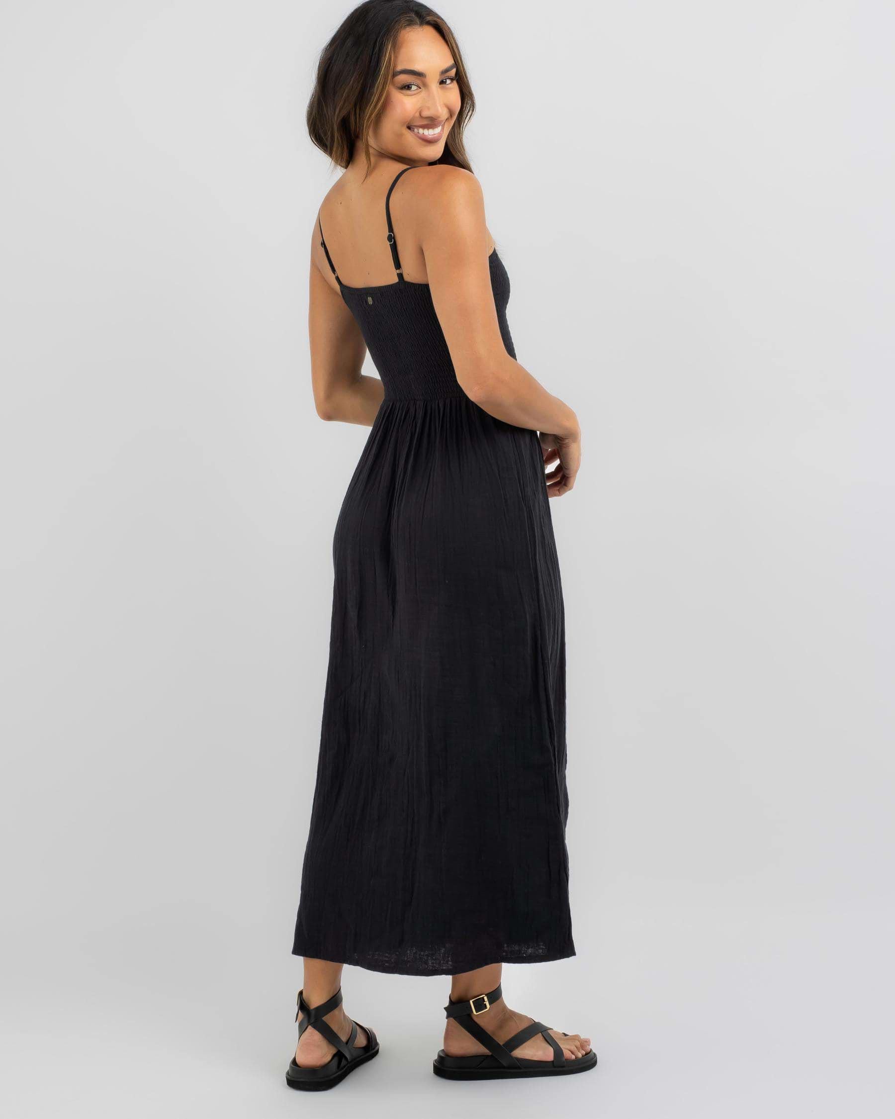 Shop Billabong Vacay Dress In Off Black - Fast Shipping & Easy Returns ...
