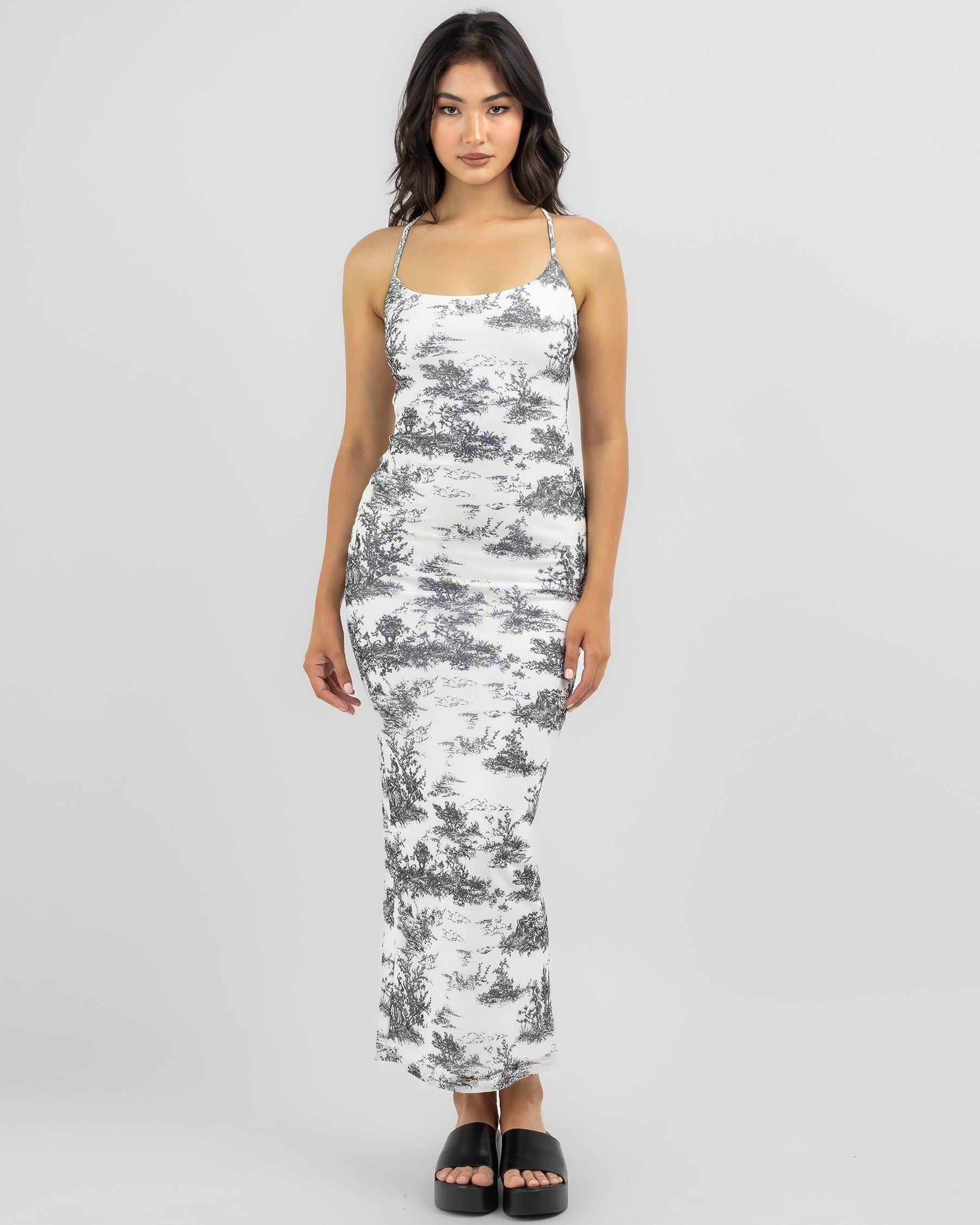 Shop Ava And Ever Asher Maxi Dress In White/black Print - Fast Shipping ...