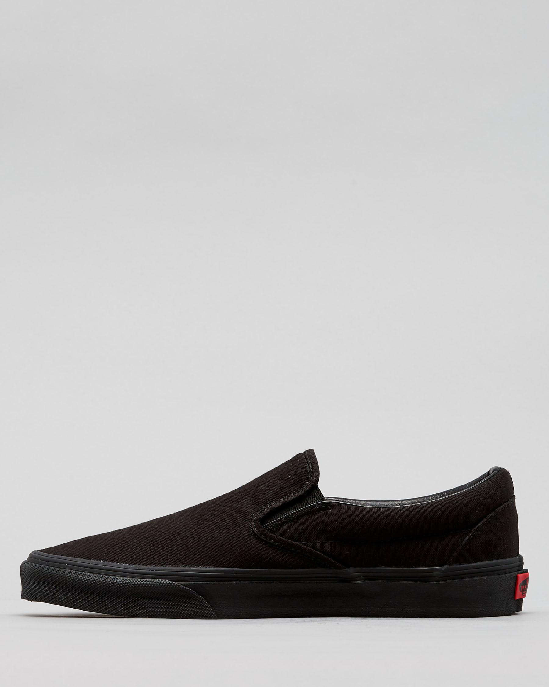 Shop Vans Classic Slip-On Shoes In Black/black - Fast Shipping & Easy ...