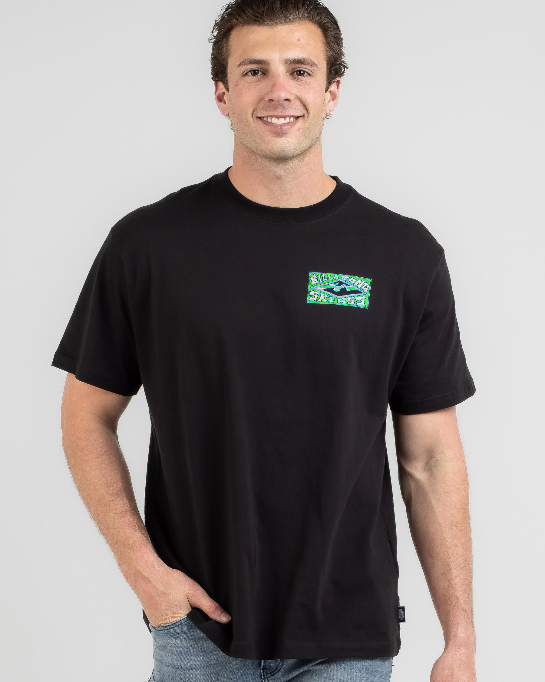 Shop Billabong Green Goblin Short Sleeve T-Shirt In Black - Fast ...